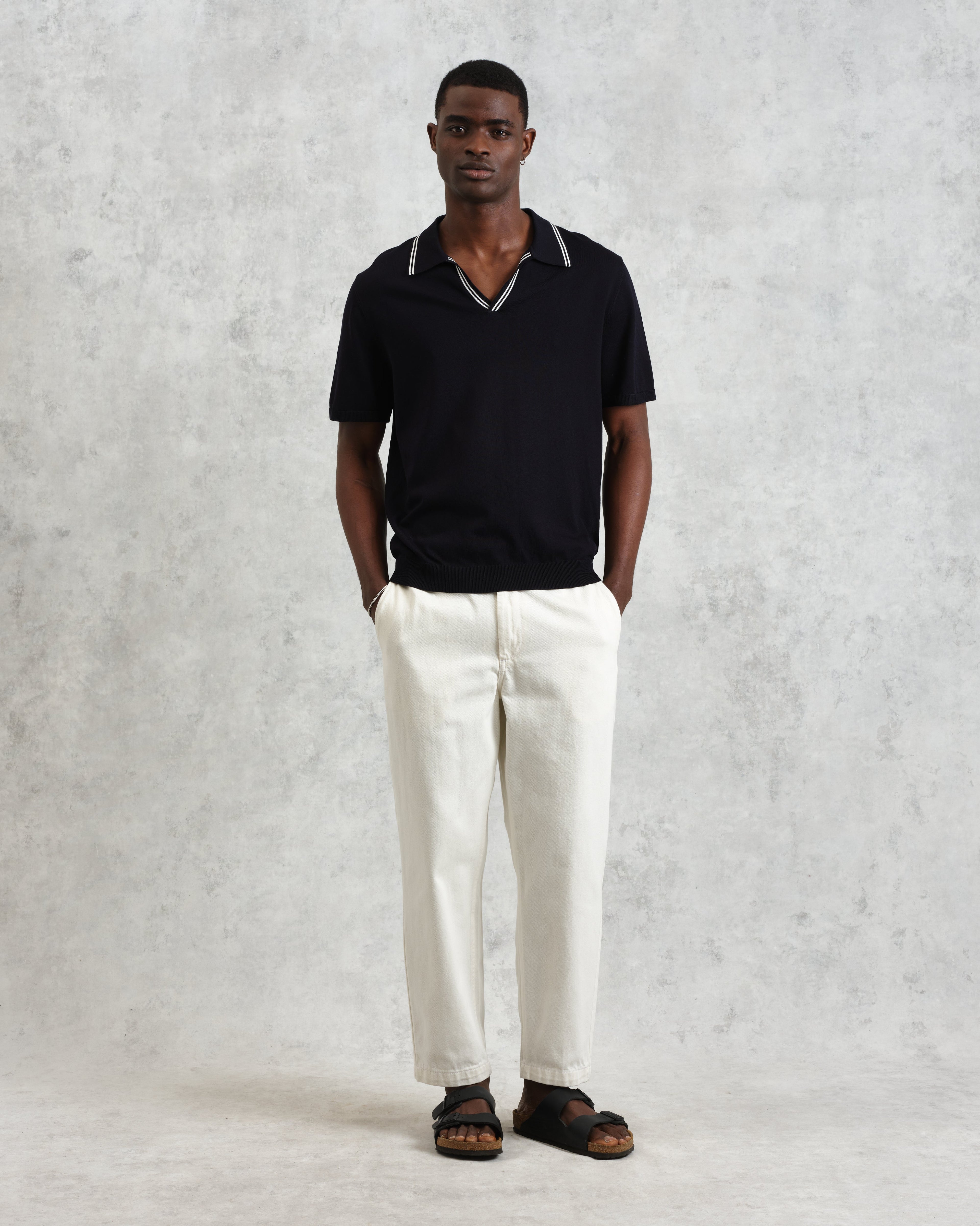 Siena - Navy Fine Gauge Cotton Polo