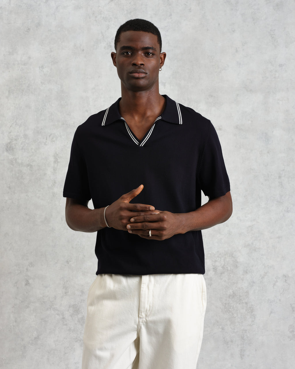 Siena - Navy Fine Gauge Cotton Polo