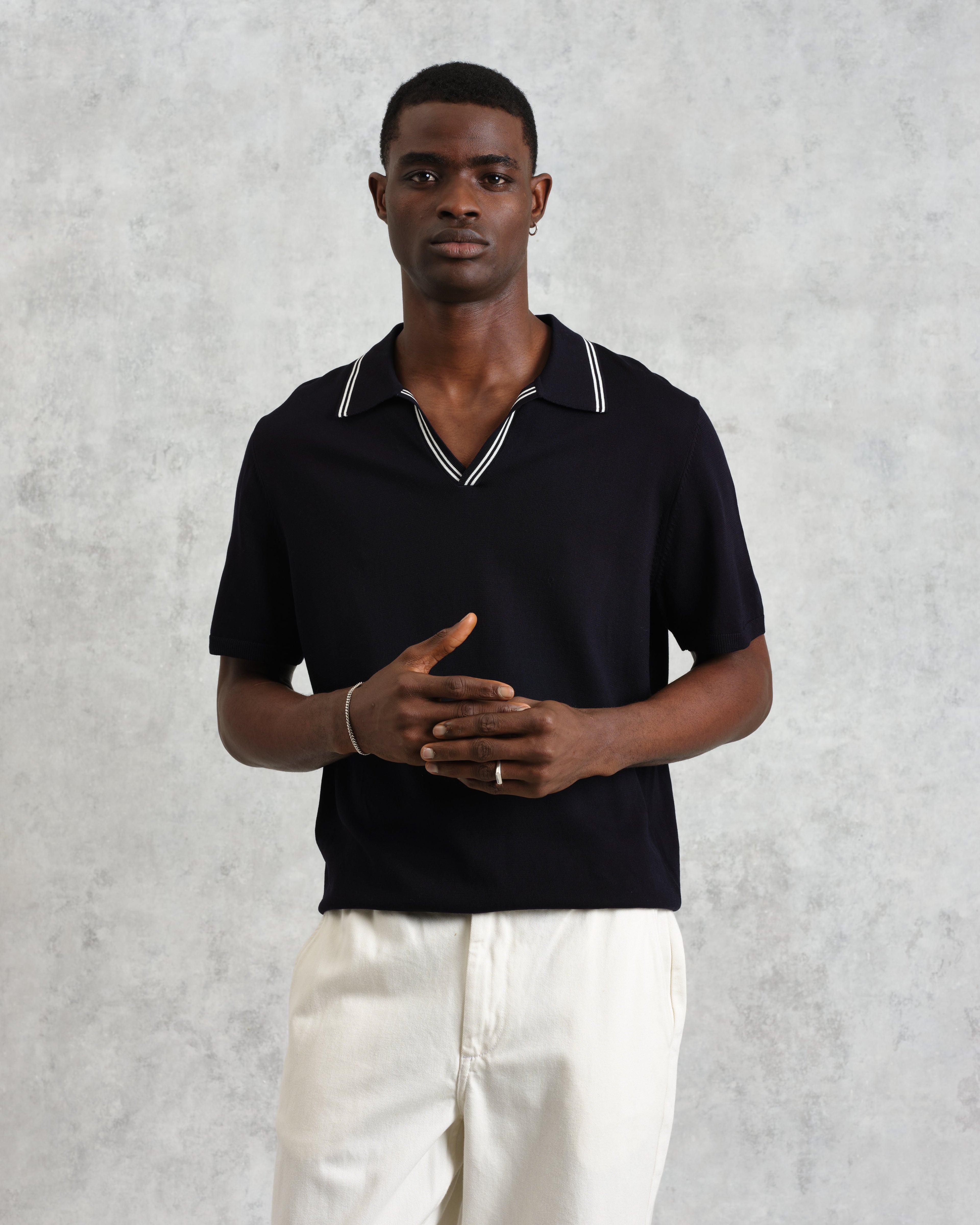 Siena - Navy Fine Gauge Cotton Polo