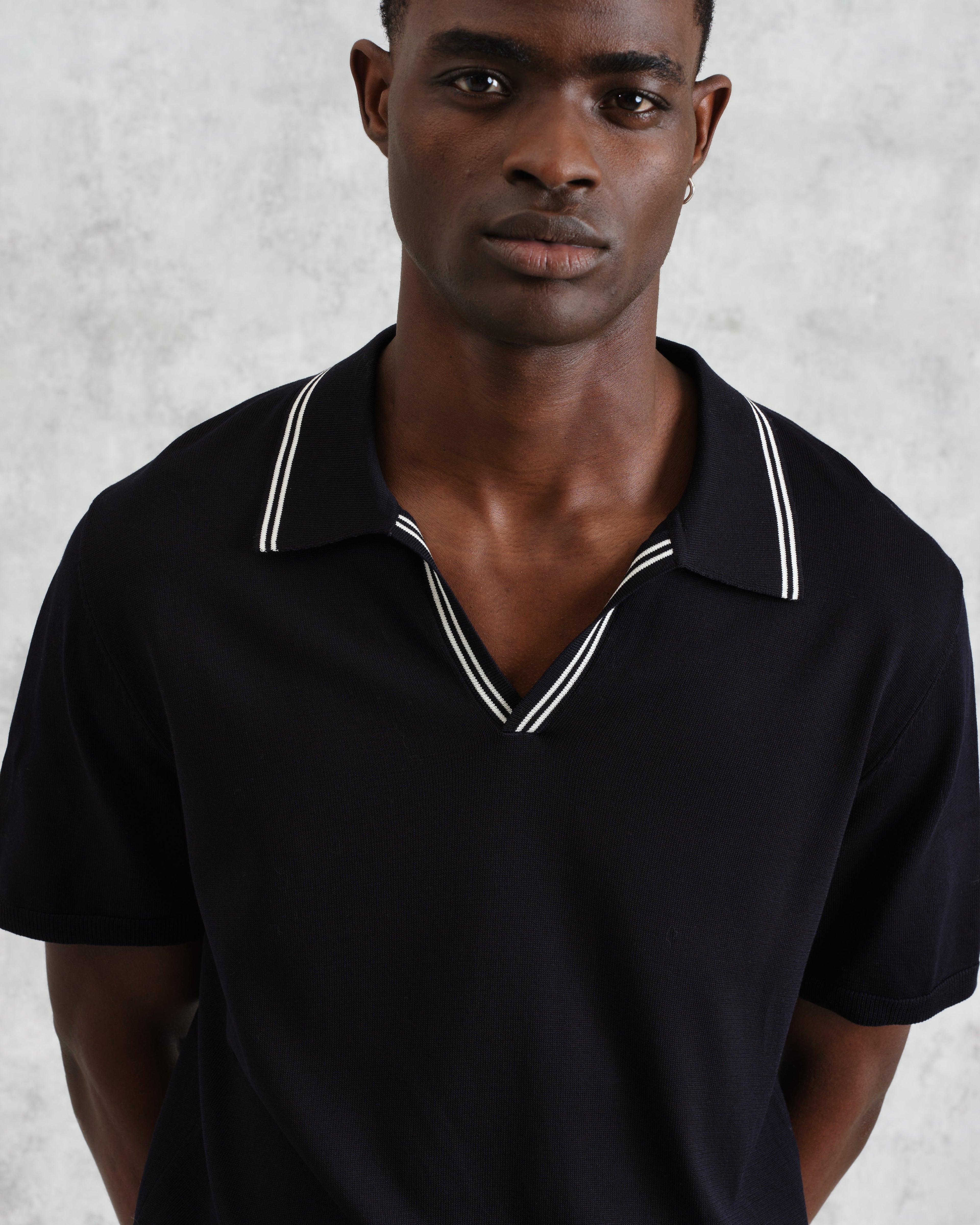 Siena - Navy Fine Gauge Cotton Polo