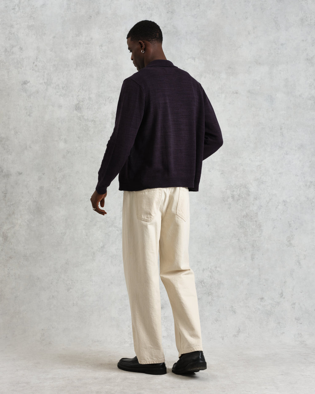 Wayfarer - Navy Slub Cotton-Linen Cardigan