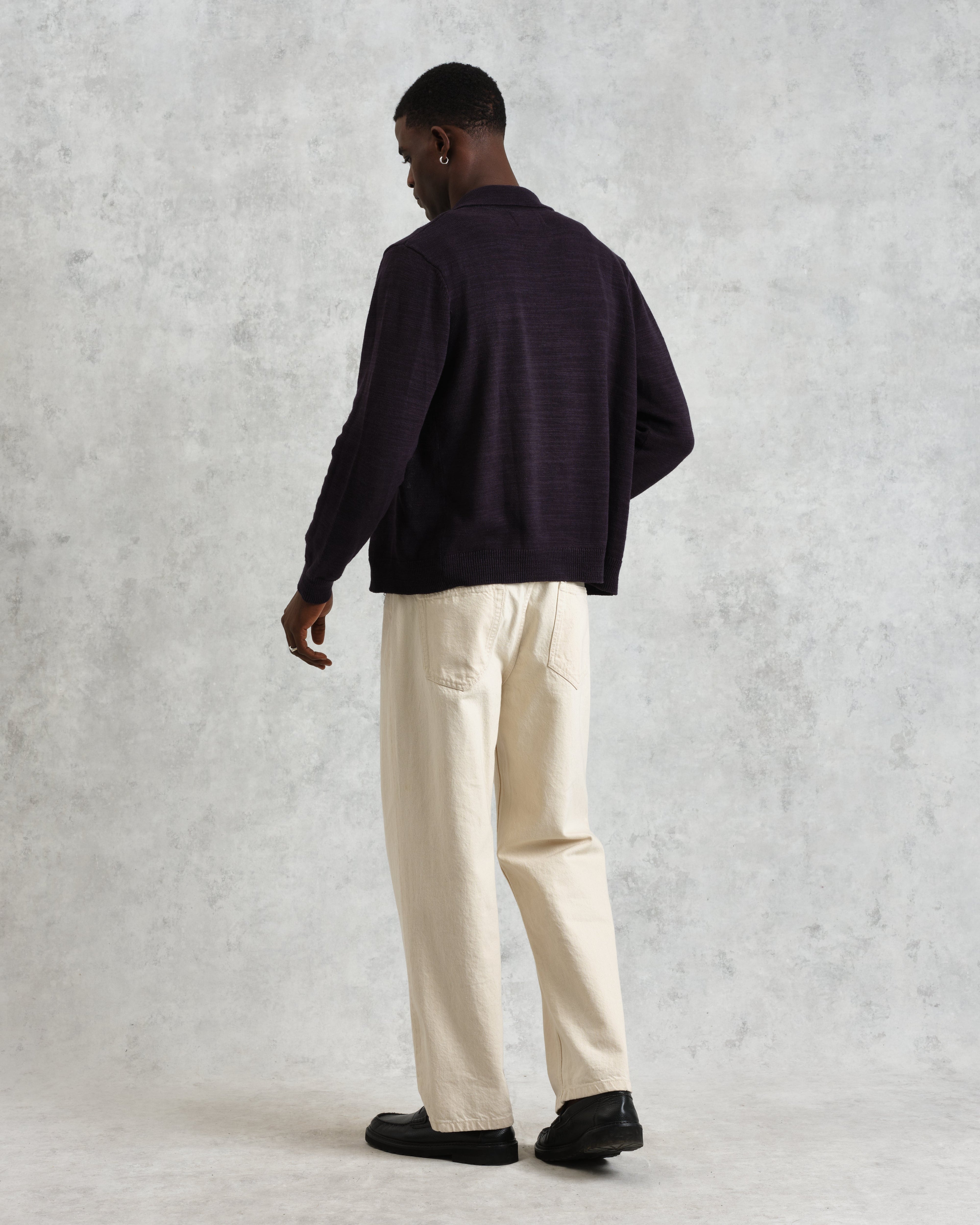 Wayfarer - Navy Slub Cotton-Linen Cardigan