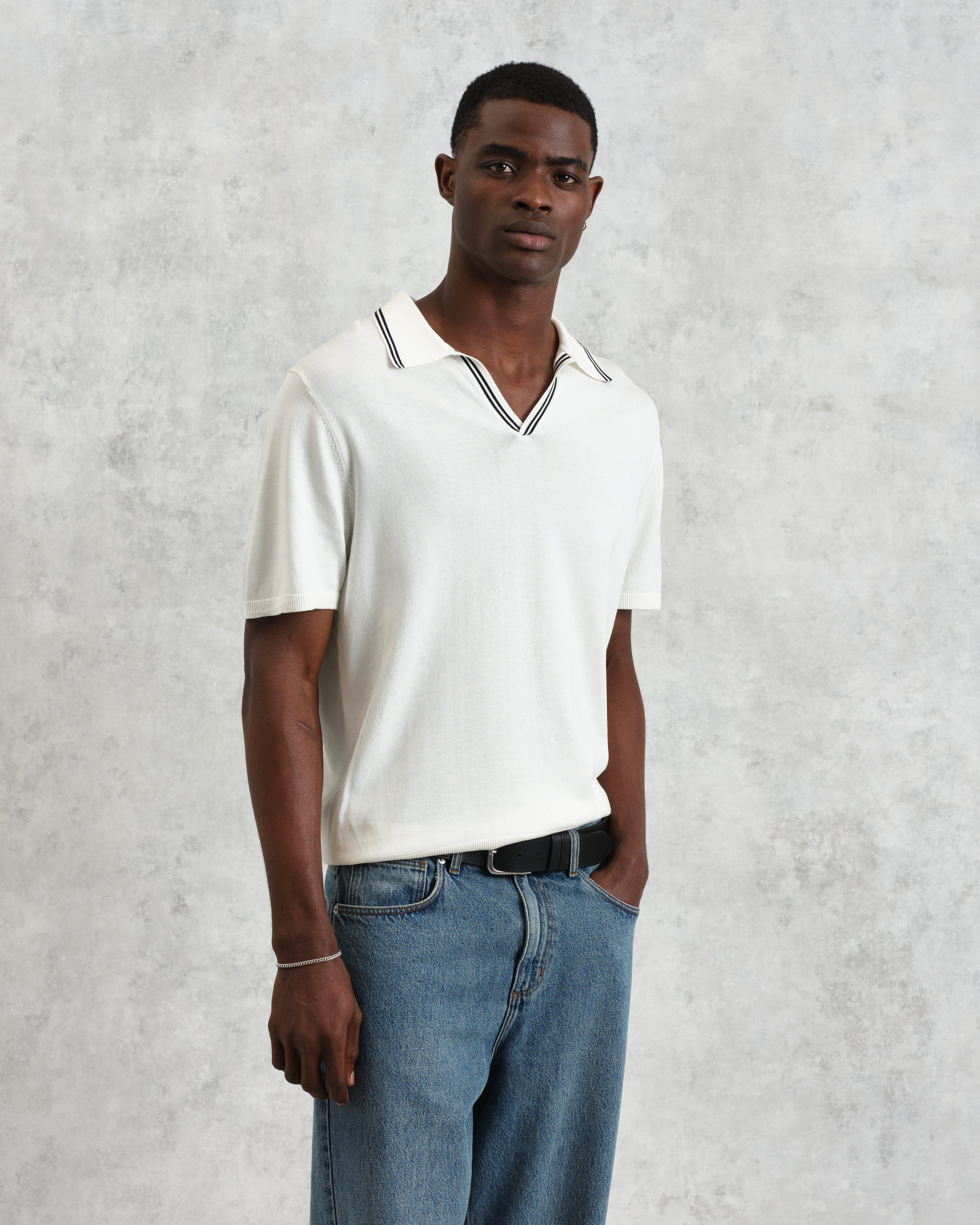 Siena - Ecru Fine Gauge Cotton Polo