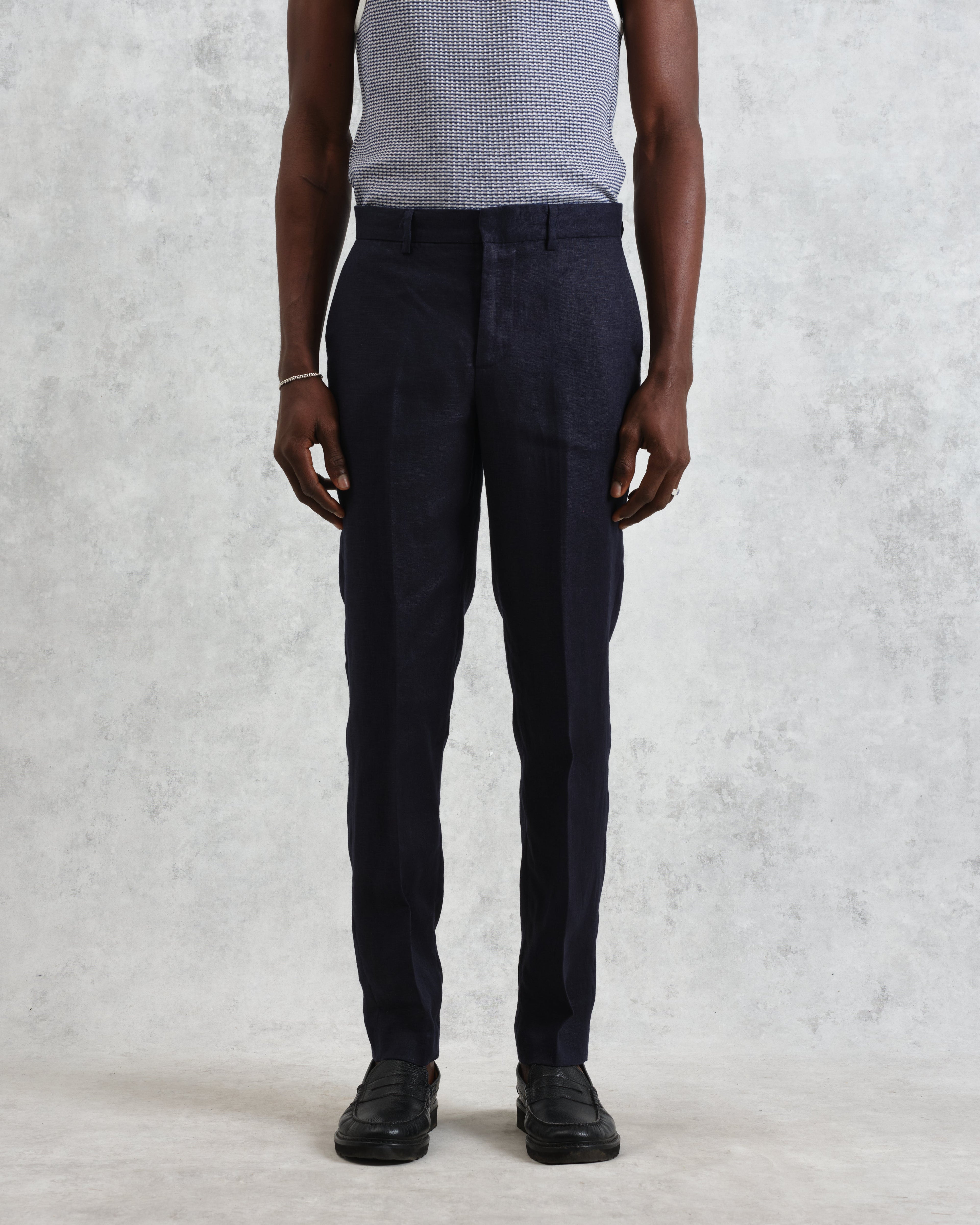Alp - Midnight Navy Linen Trousers