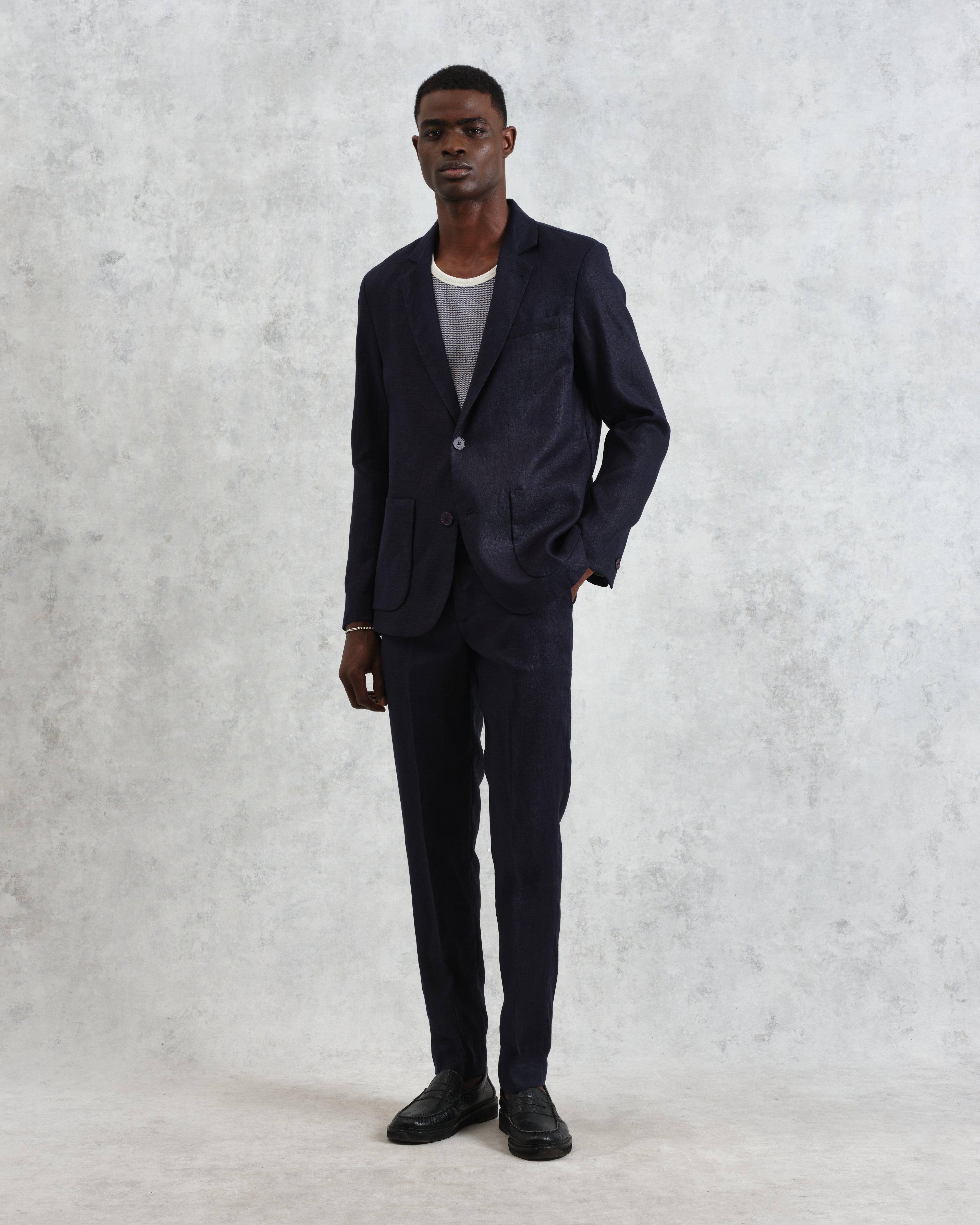 Fintry - Midnight Navy Linen Blazer