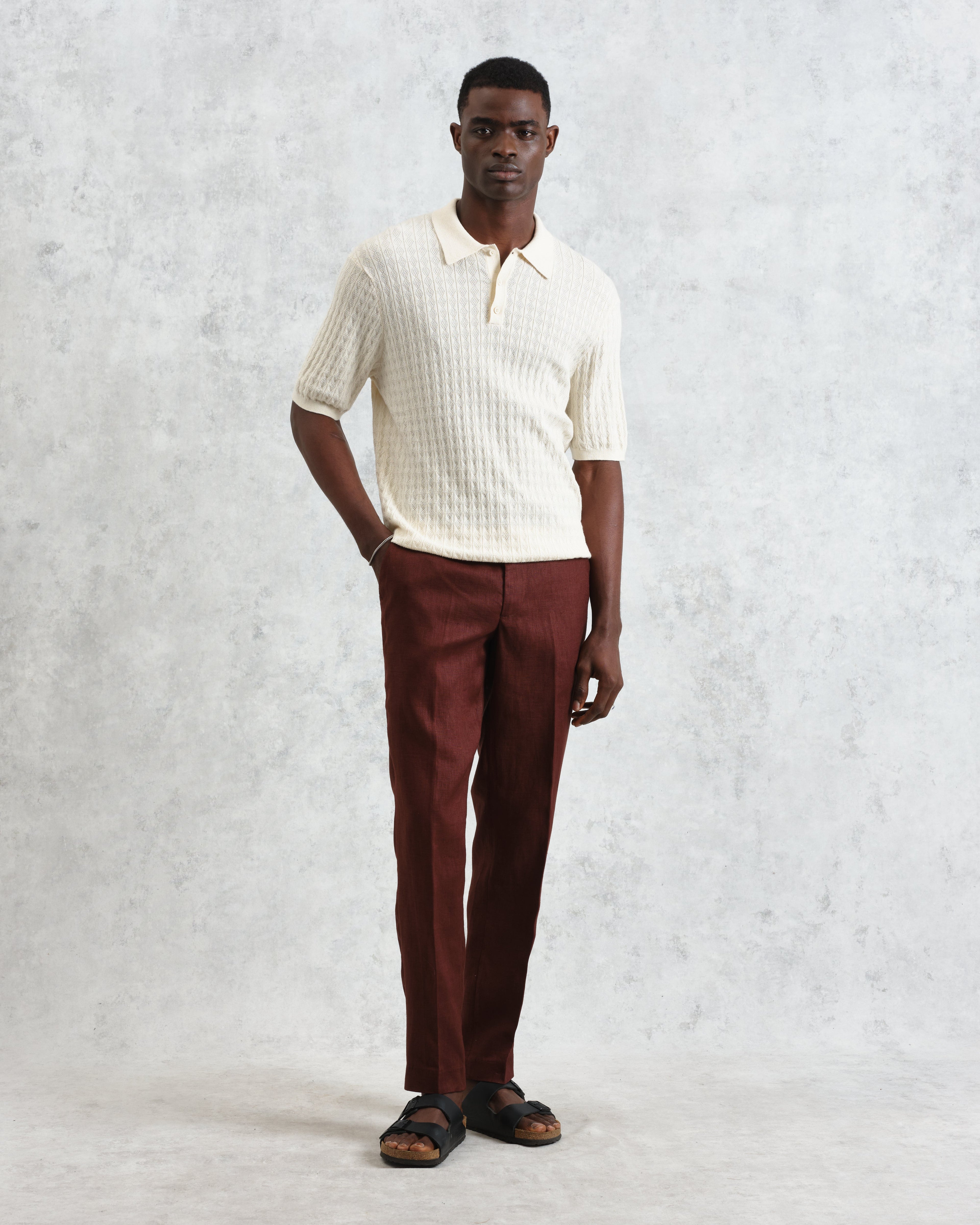 Alp - Merlot Linen Trousers