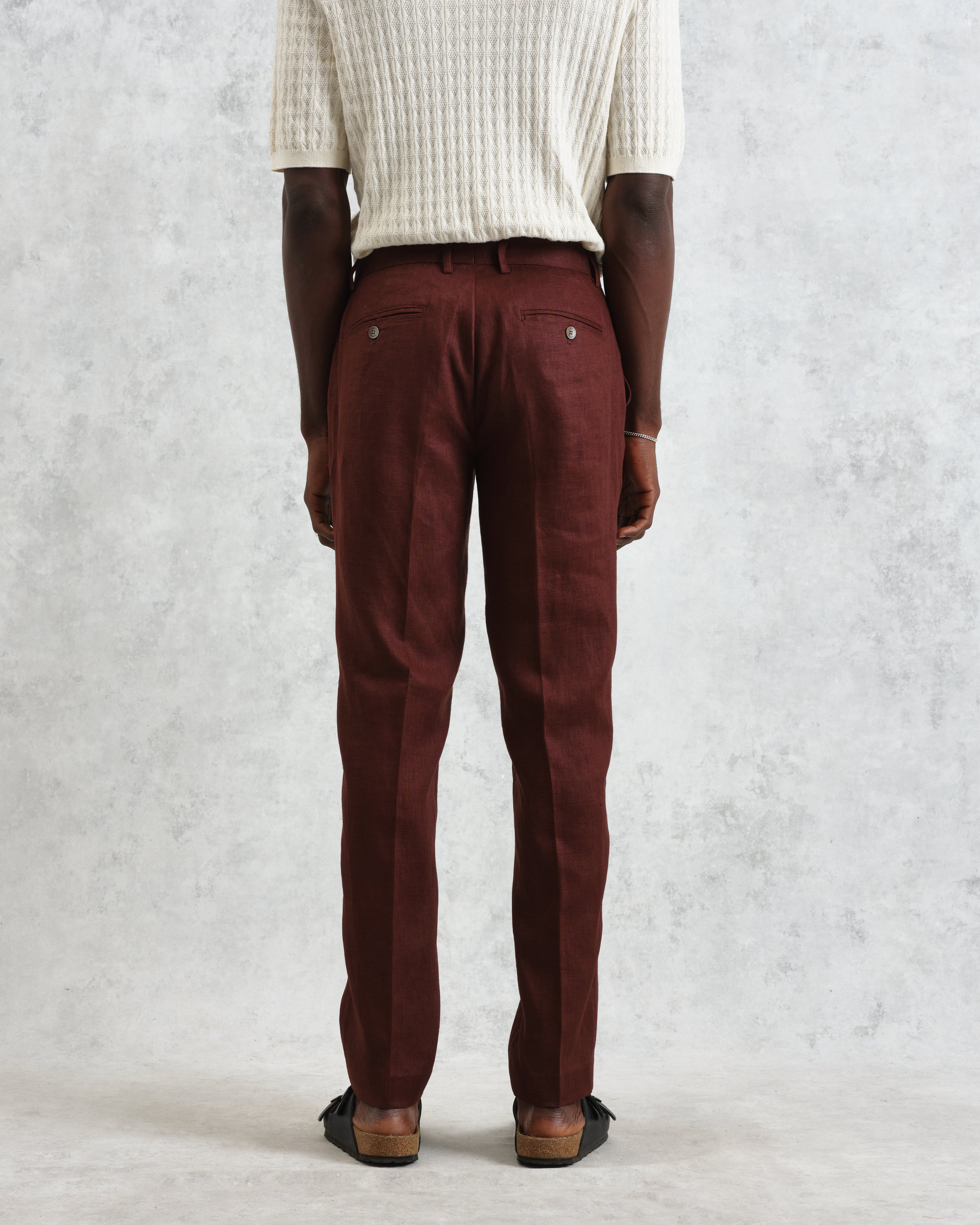 Alp - Merlot Linen Trousers