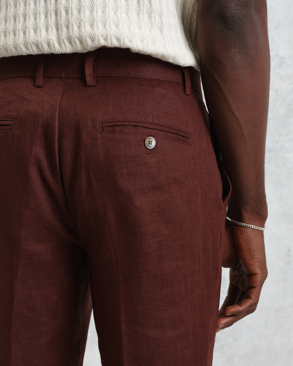 Alp - Merlot Linen Trousers