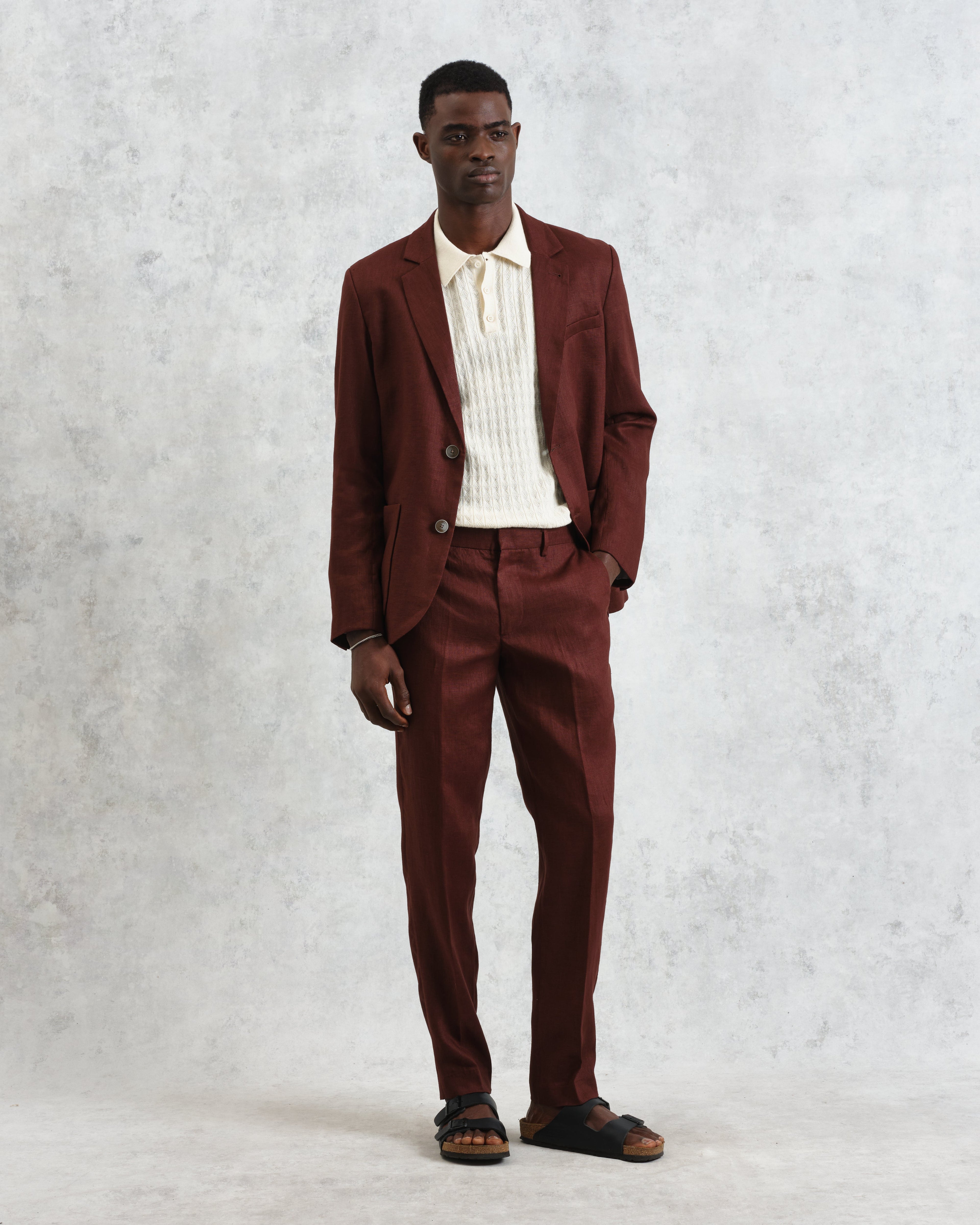 Alp - Merlot Linen Trousers