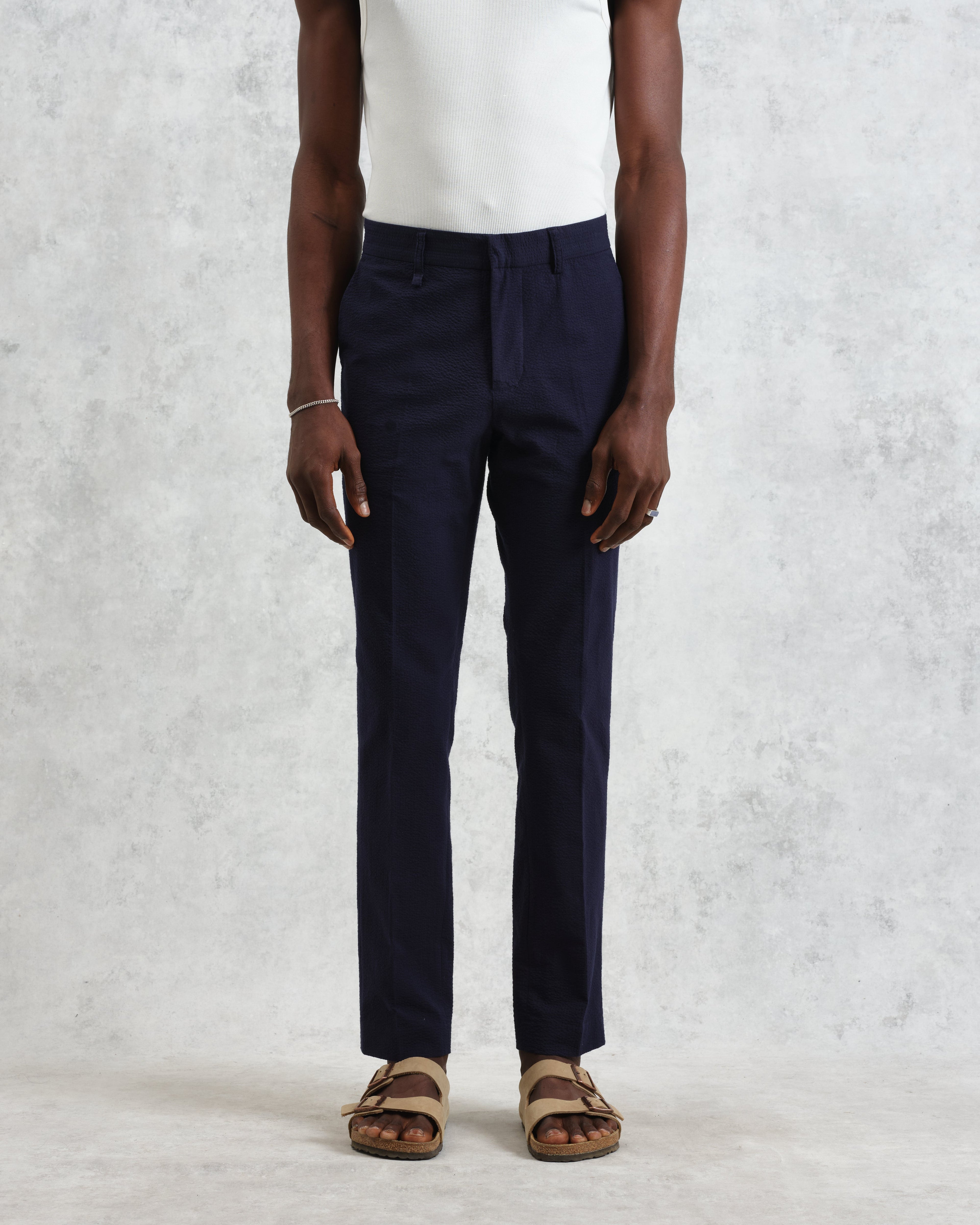 Alp - Navy Seersucker Trousers