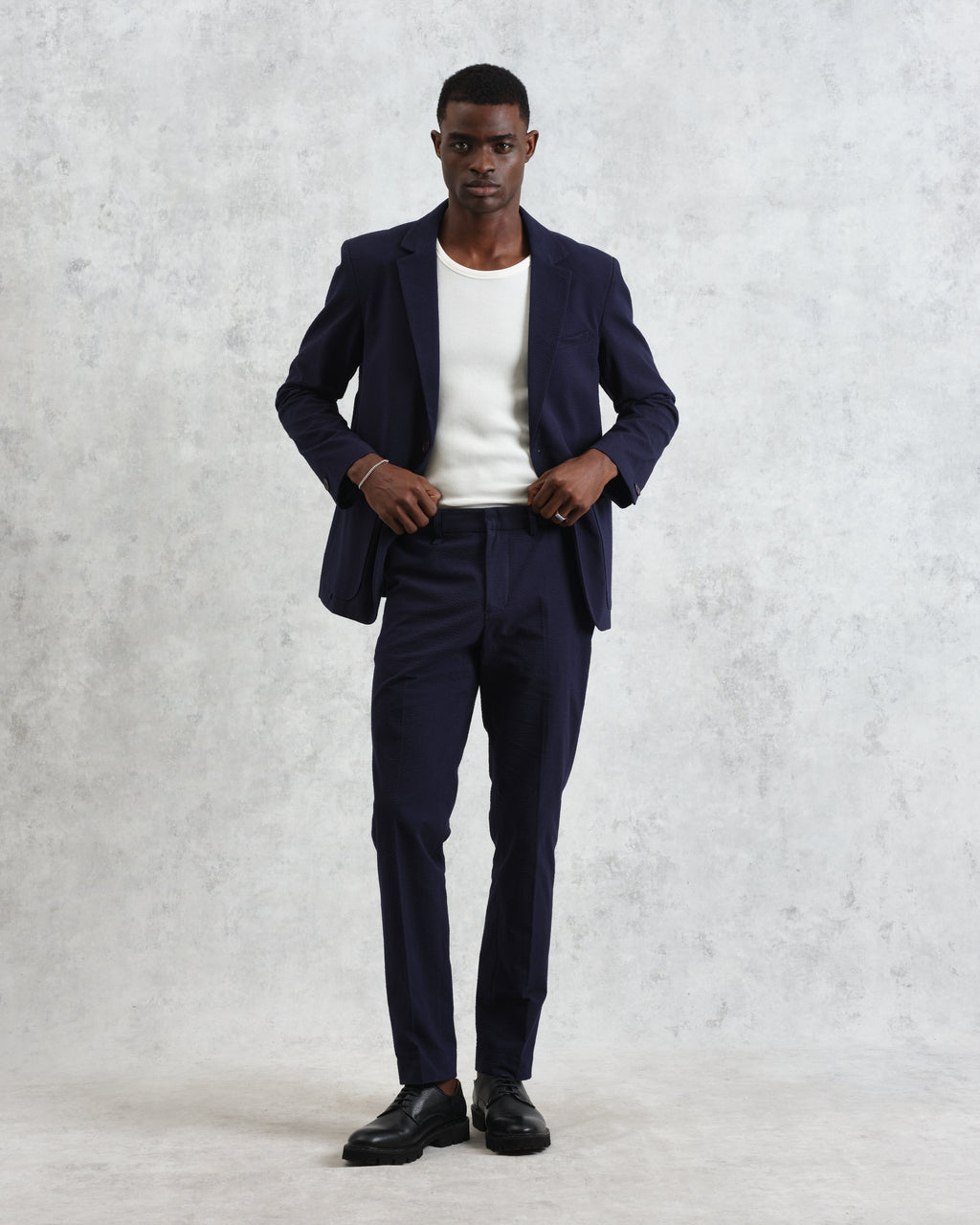 Alp - Navy Seersucker Trousers