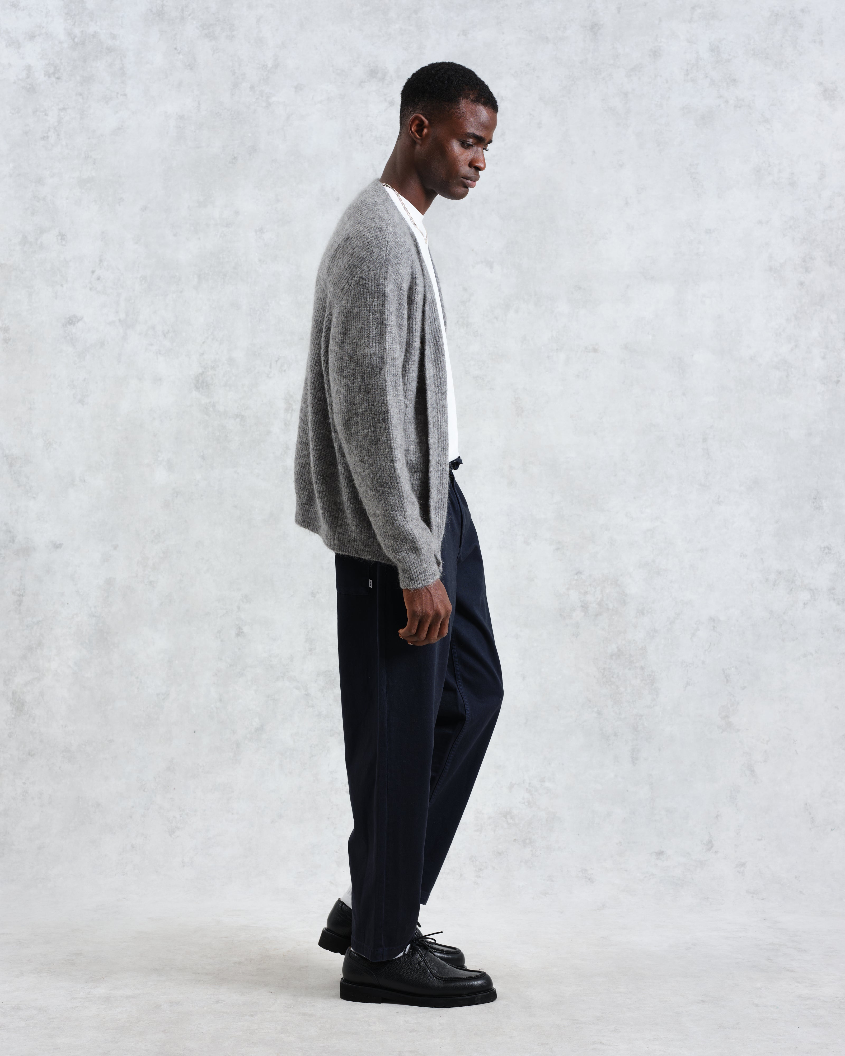Alban - Grey Marl Mohair Blend Cardigan