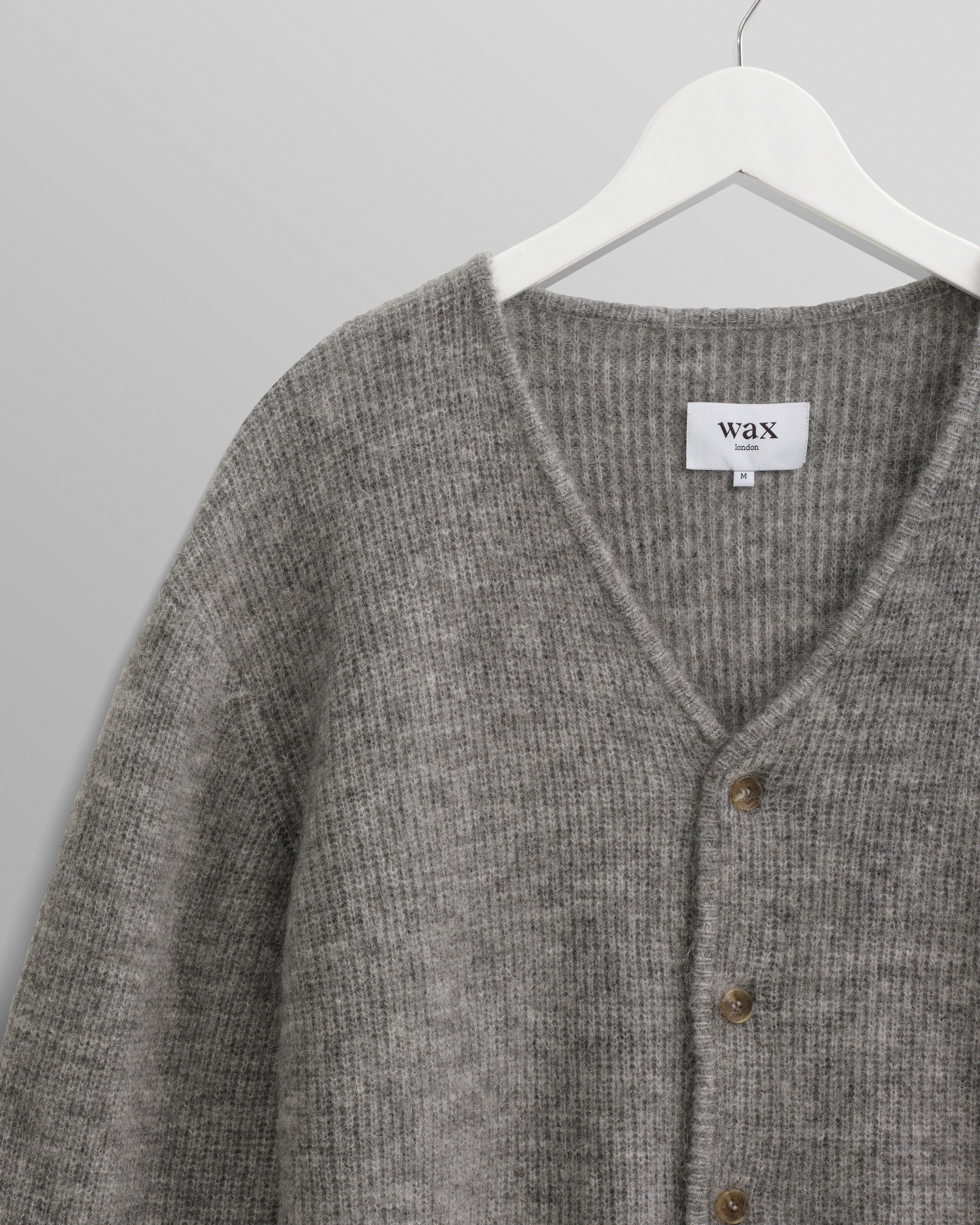 Alban - Grey Marl Mohair Blend Cardigan