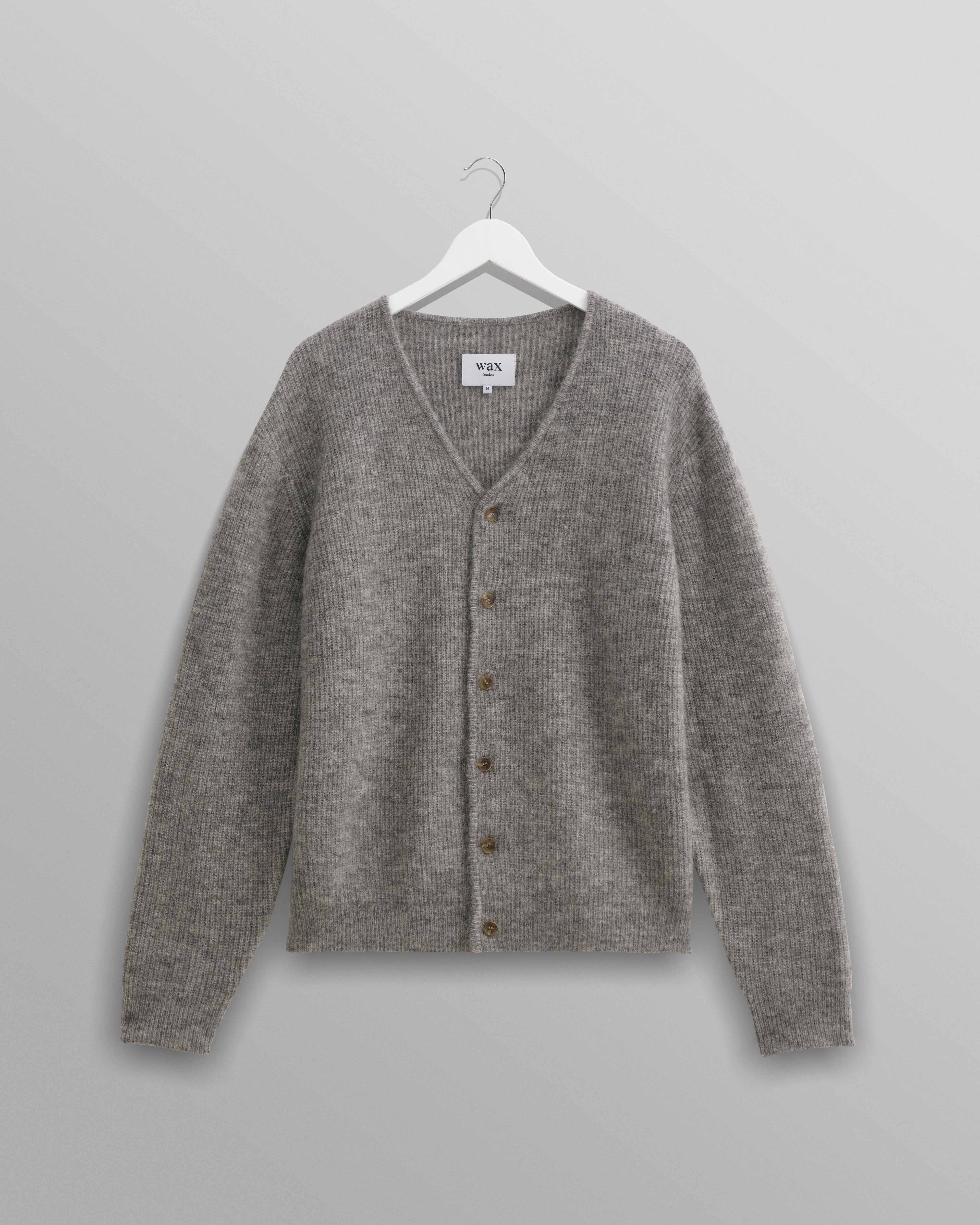Alban - Grey Marl Mohair Blend Cardigan
