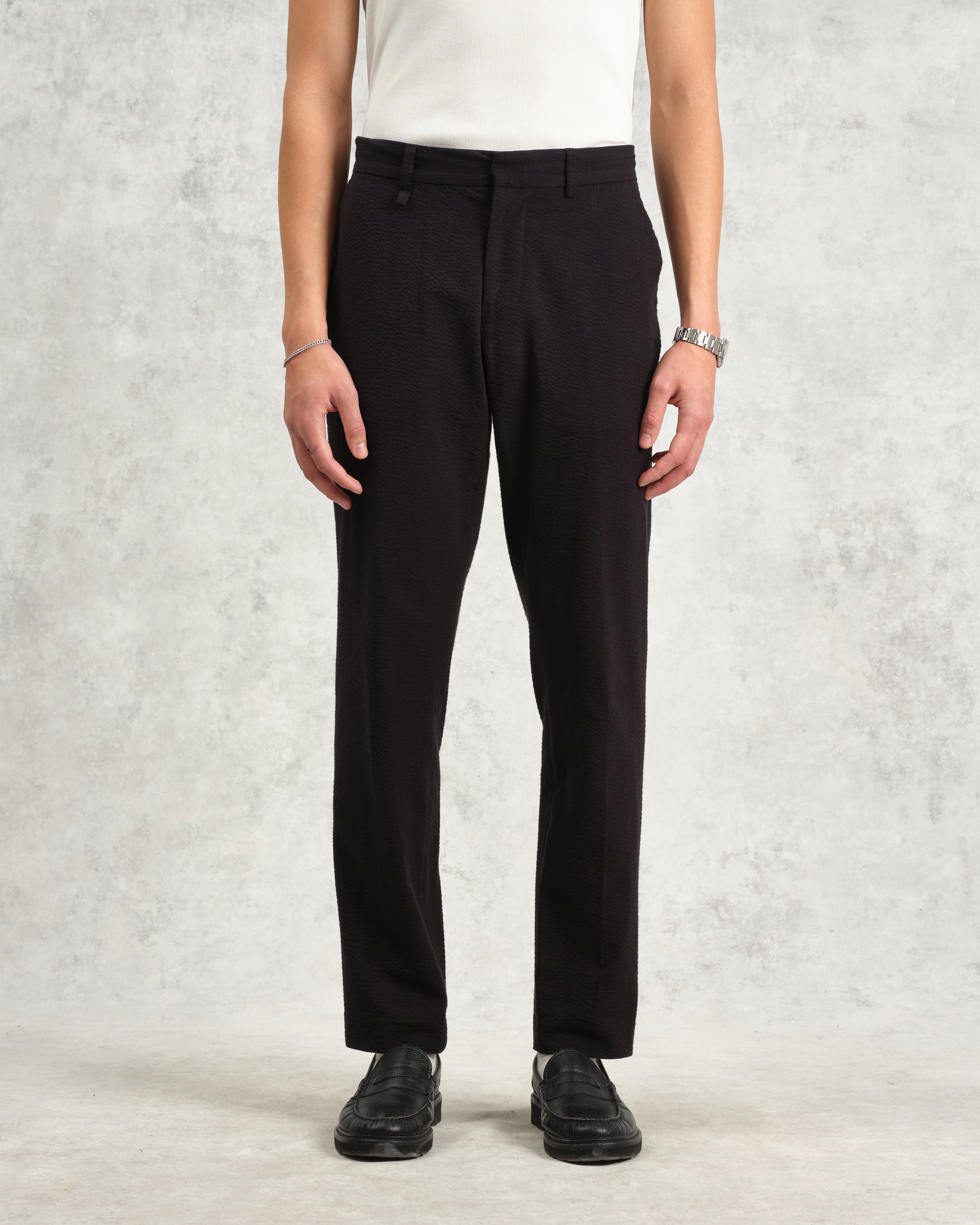 Alp - Black Seersucker Trousers