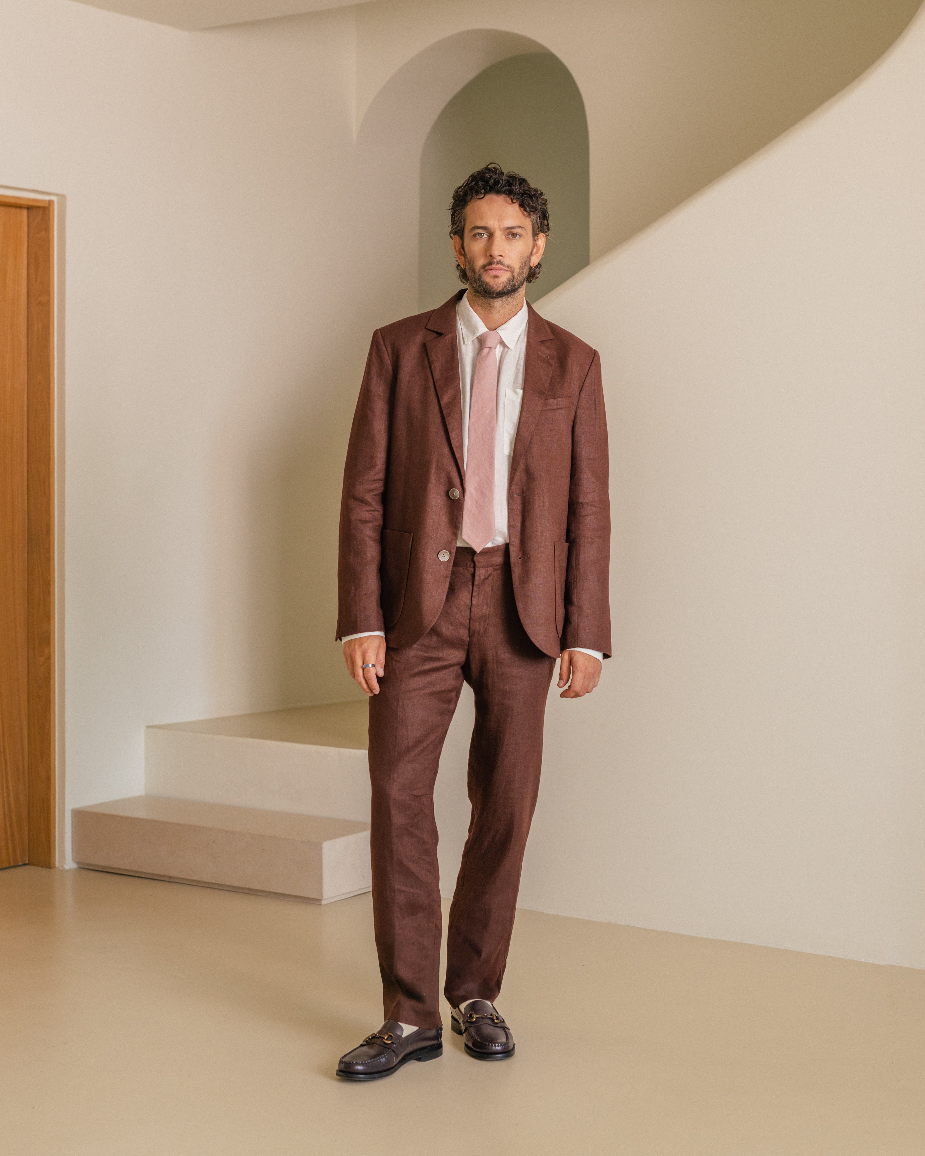 Alp - Merlot Linen Trousers