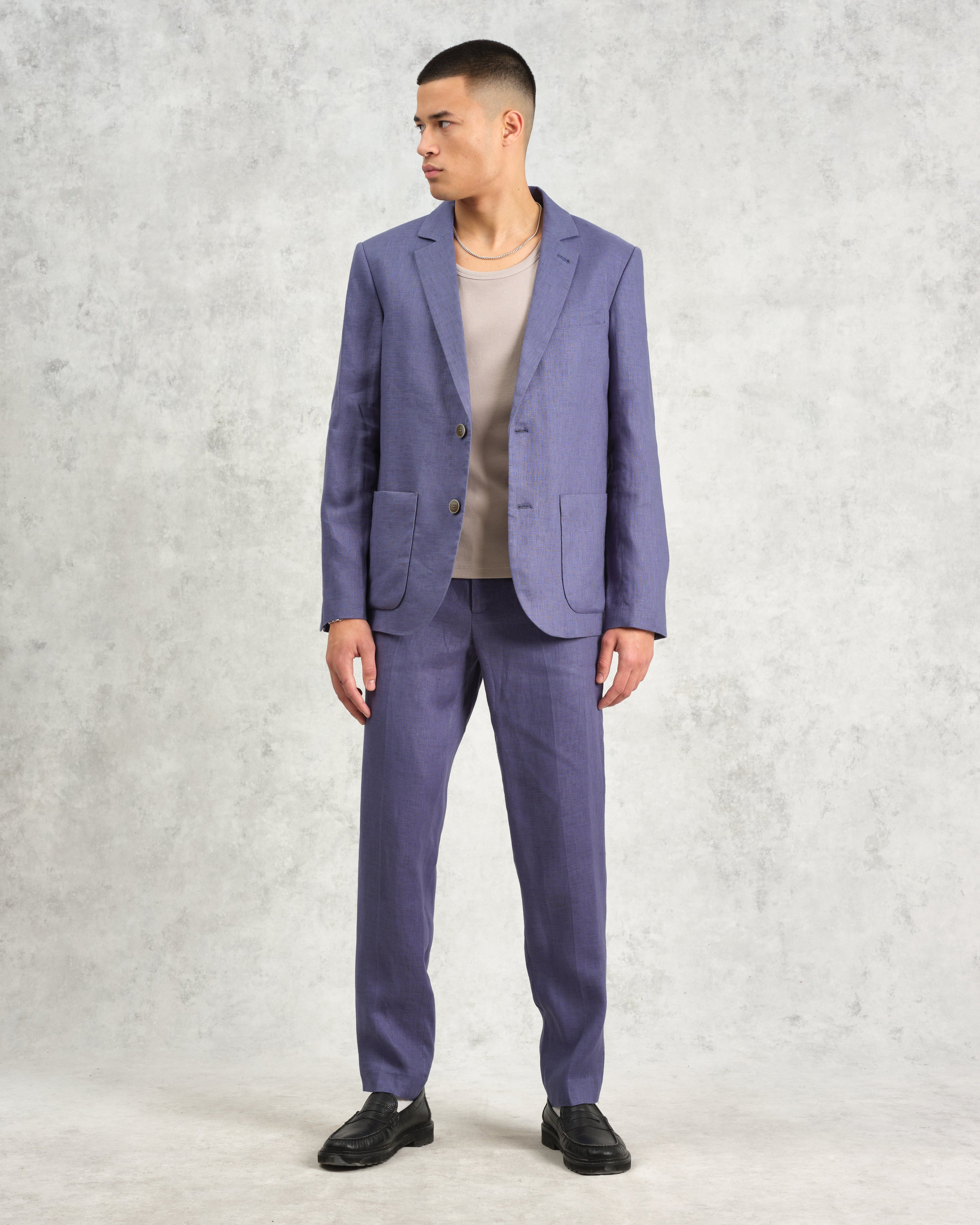 Alp - Mid-Blue Linen Trousers
