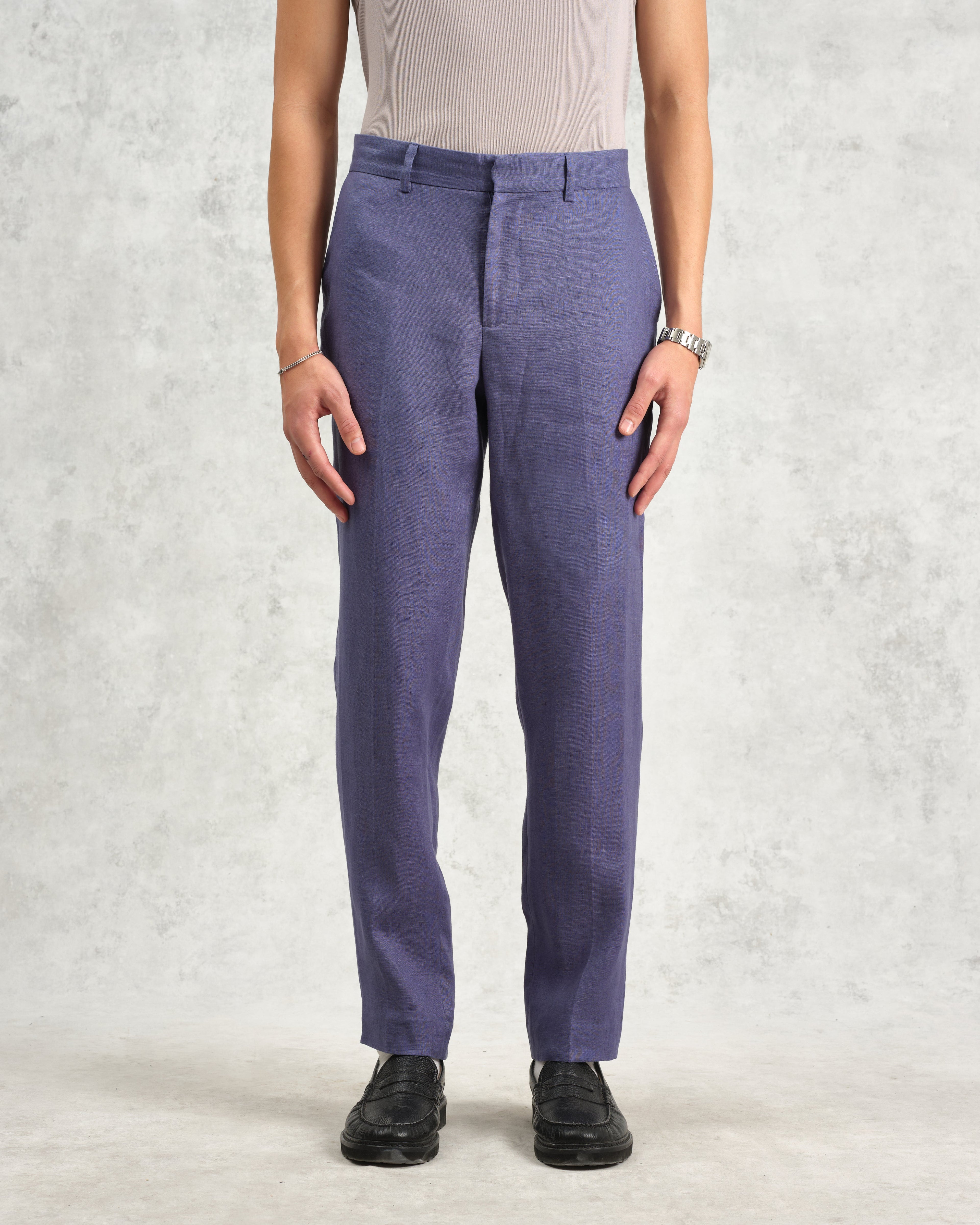 Alp - Mid-Blue Linen Trousers
