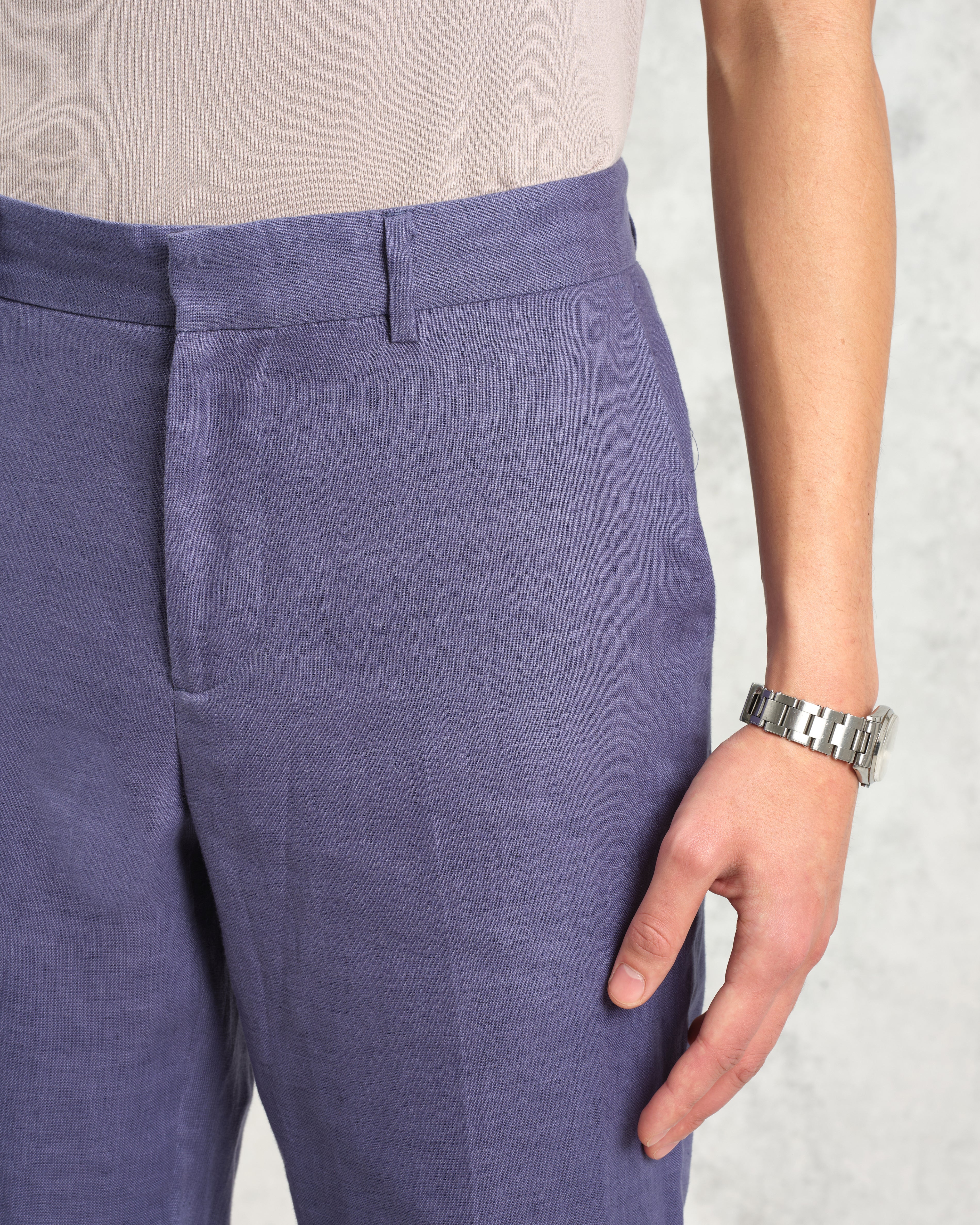 Alp - Mid-Blue Linen Trousers