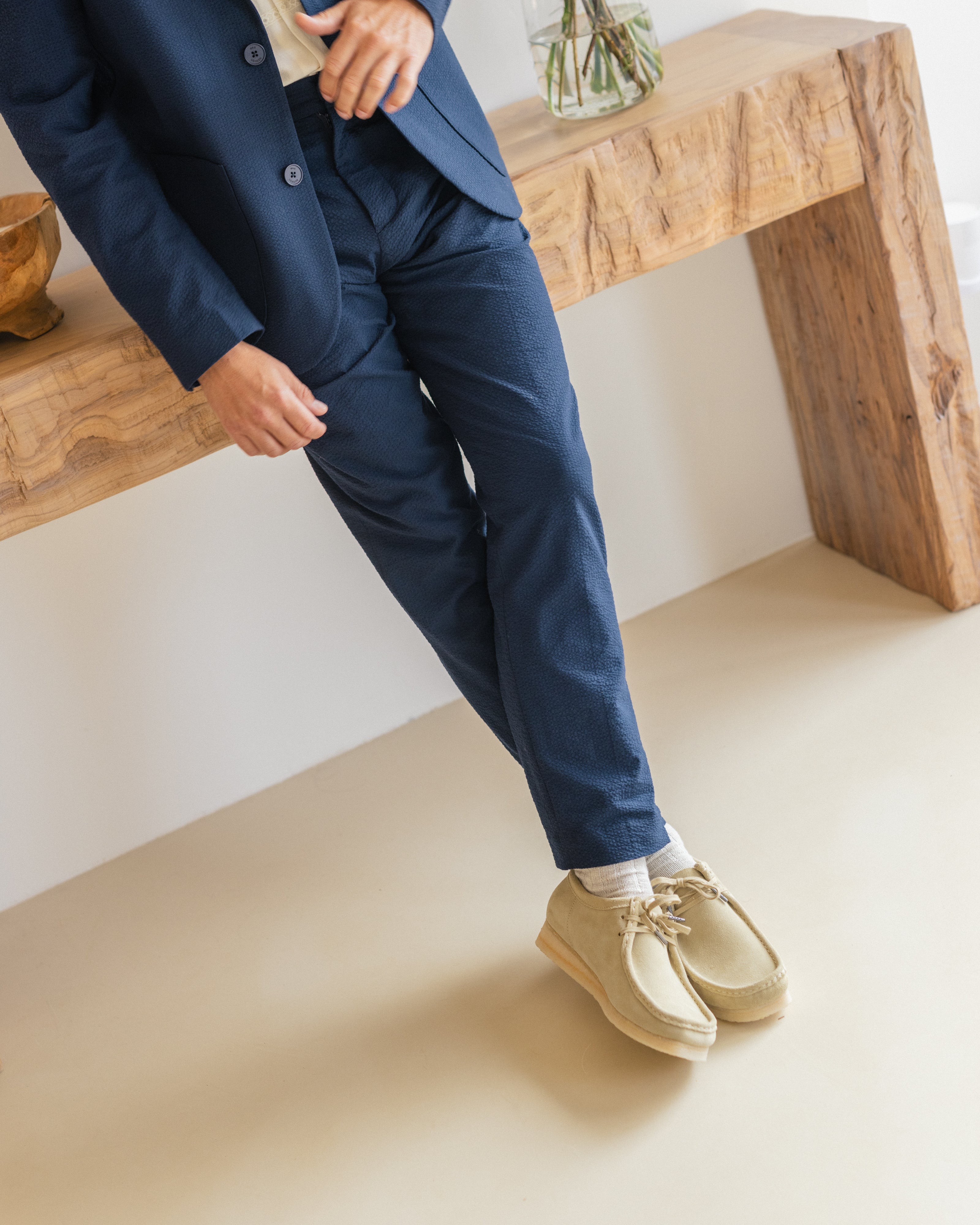 Alp - Navy Seersucker Trousers