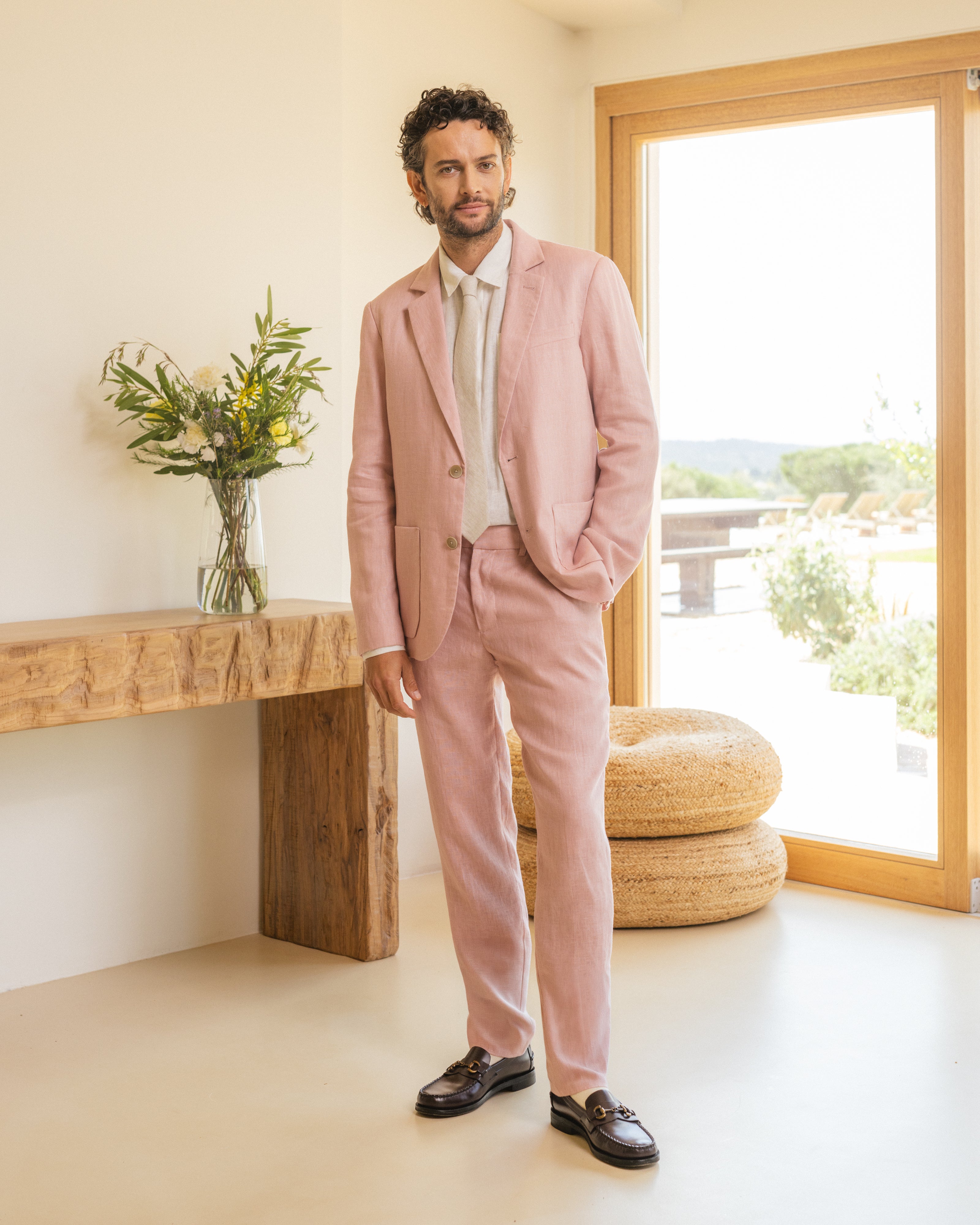 Alp - Pale Pink Linen Trousers