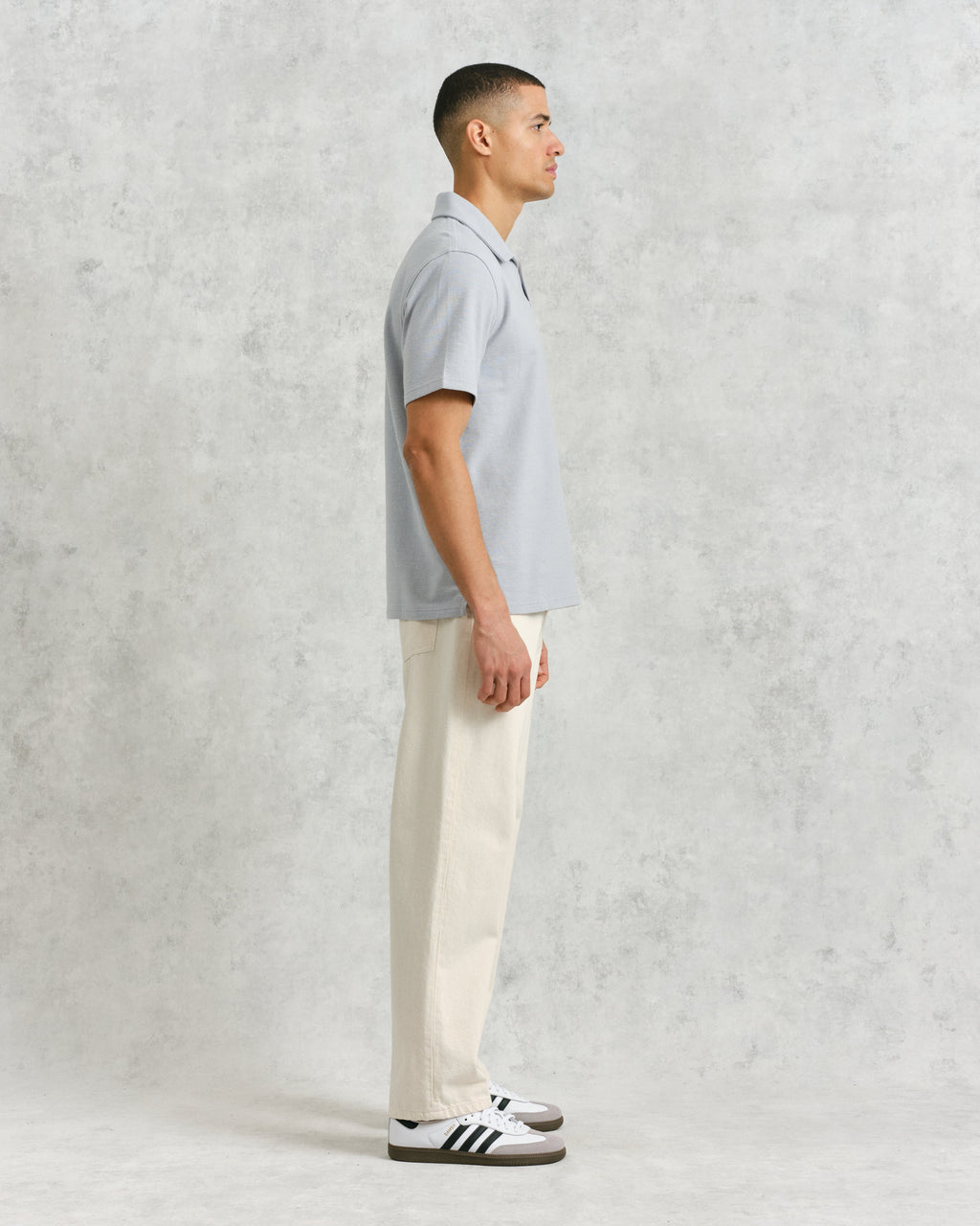 Atwood - Blue Textured Organic Cotton Polo Shirt