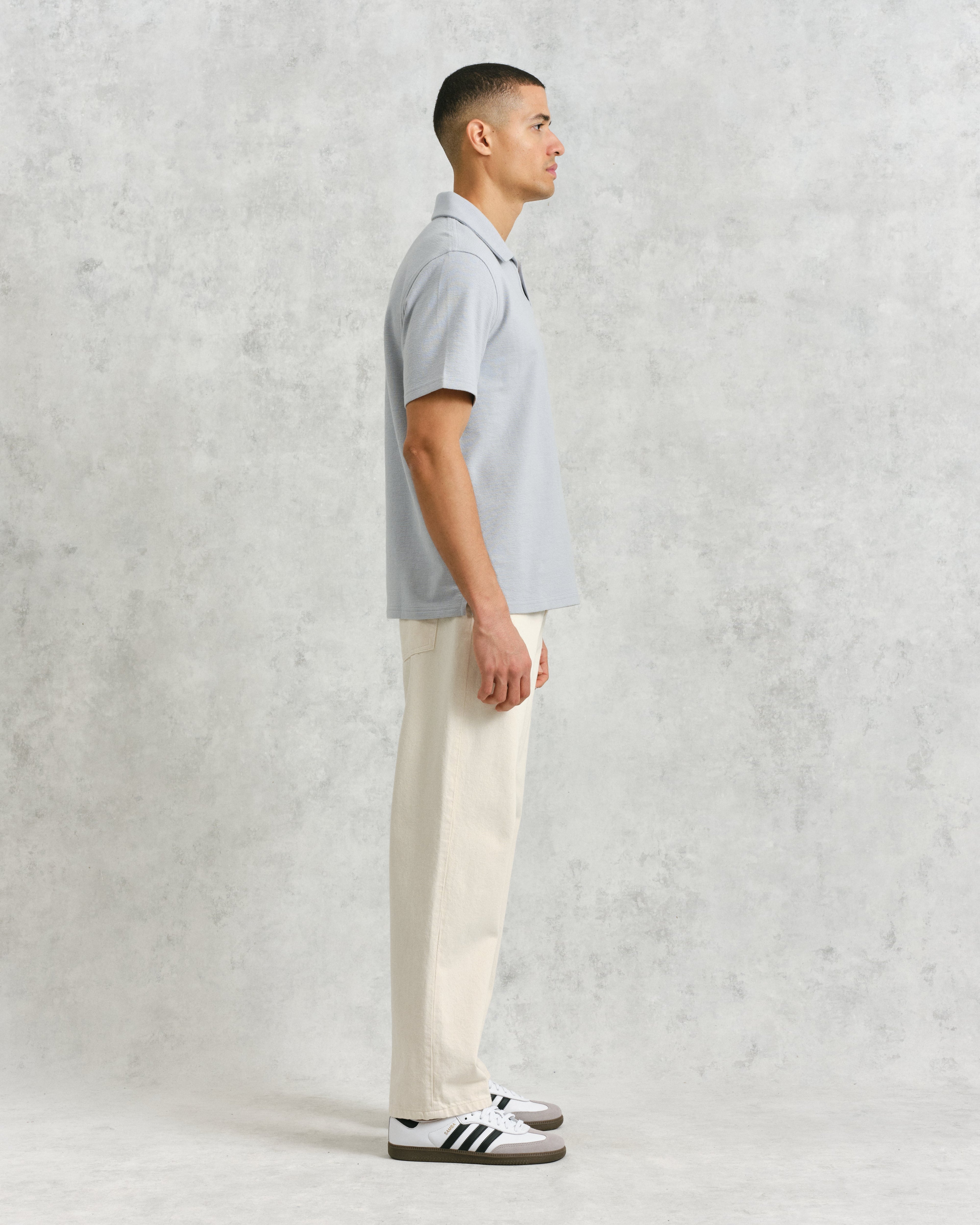 Atwood - Blue Textured Organic Cotton Polo Shirt