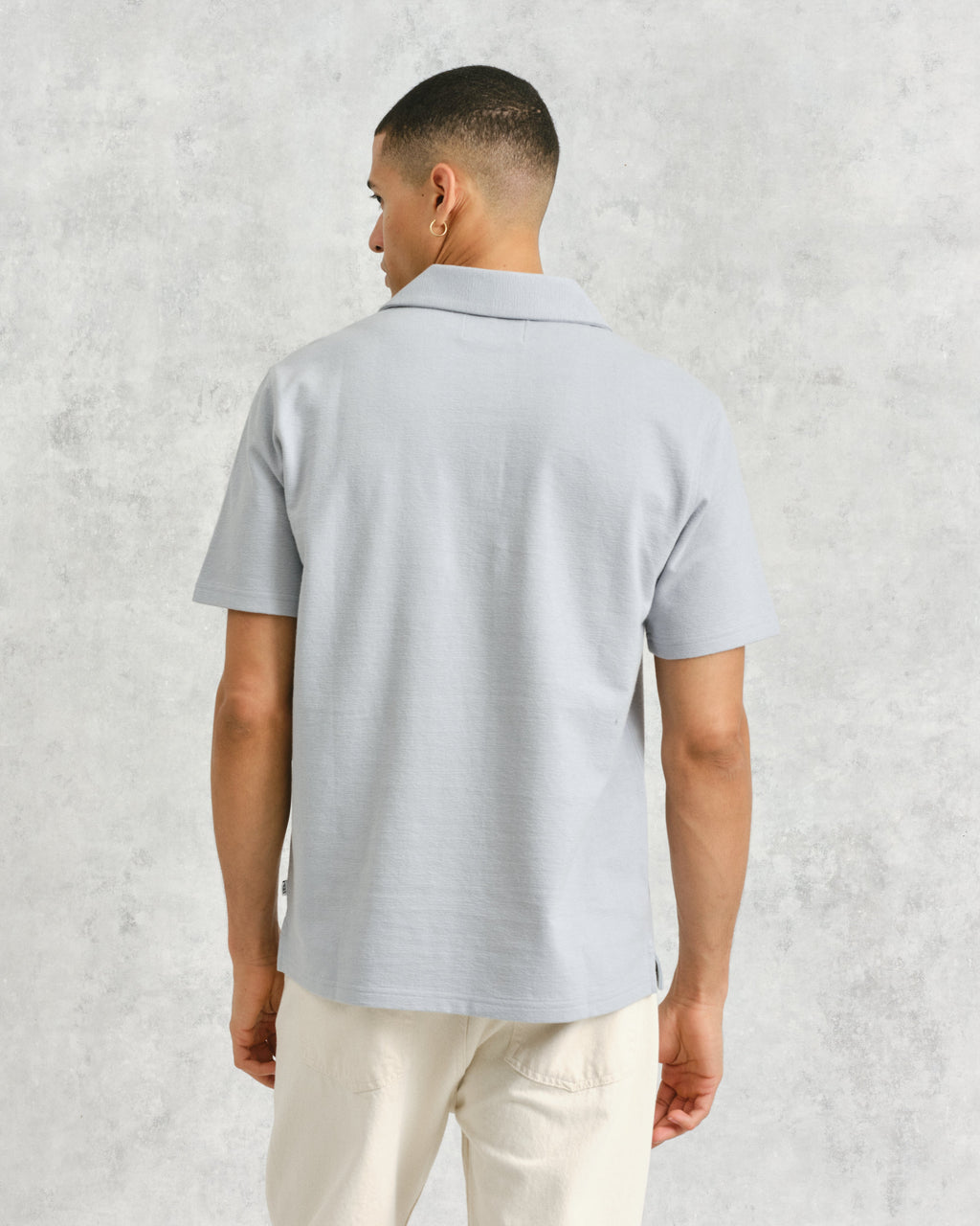 Atwood - Blue Textured Organic Cotton Polo Shirt