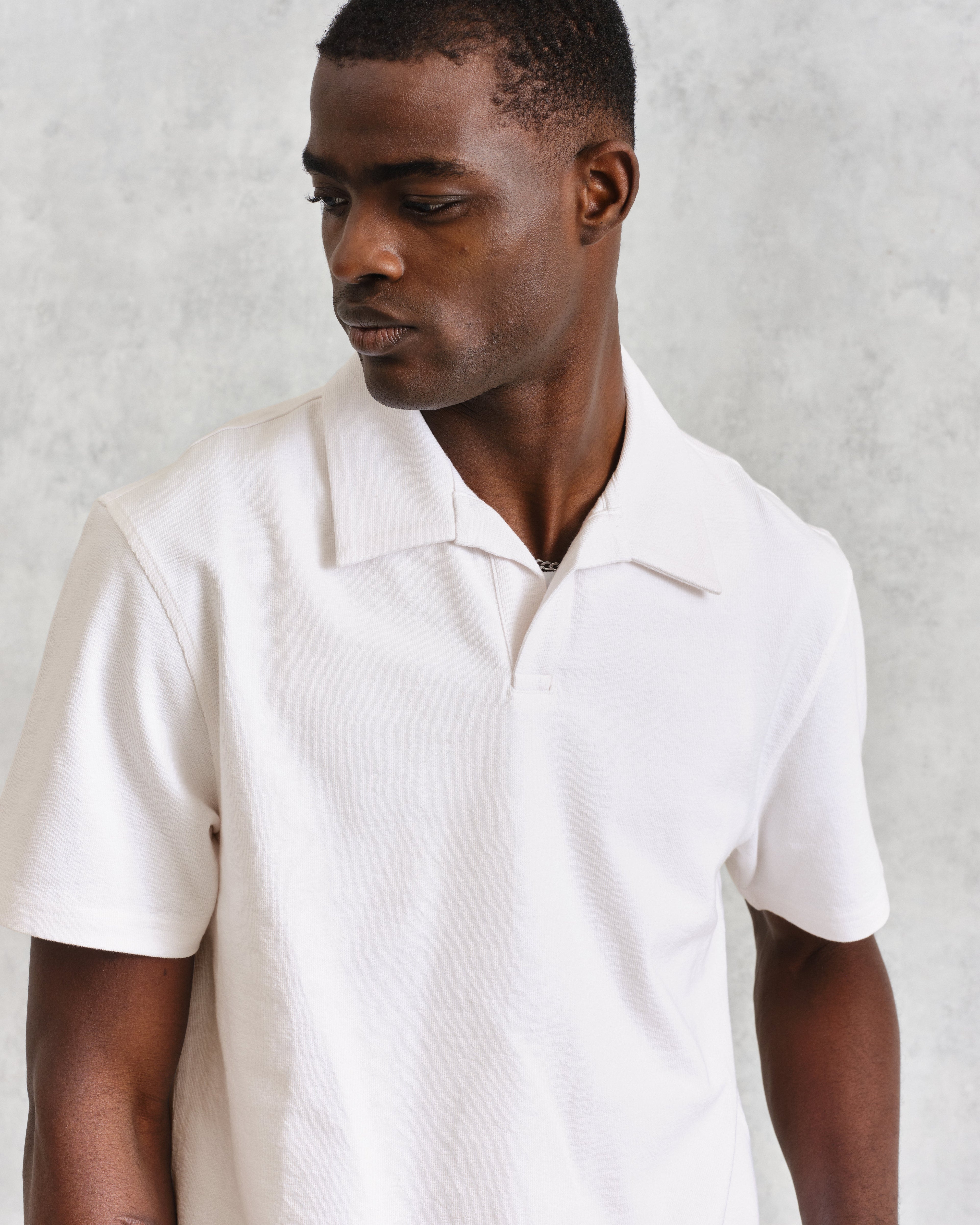 Atwood - Ecru Textured Organic Cotton Polo Shirt