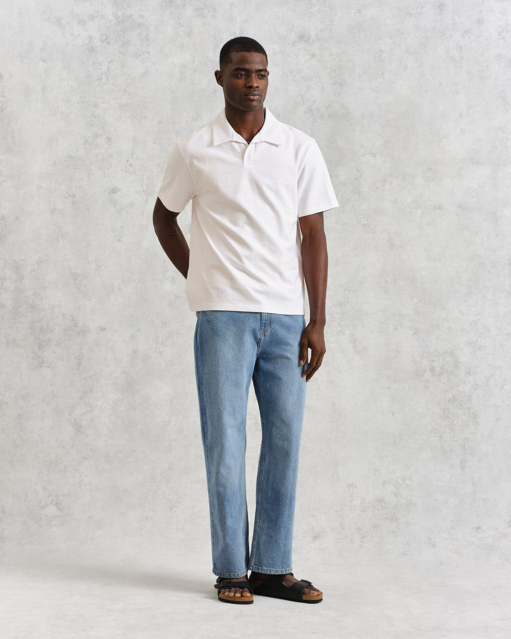 Atwood - Ecru Textured Organic Cotton Polo Shirt