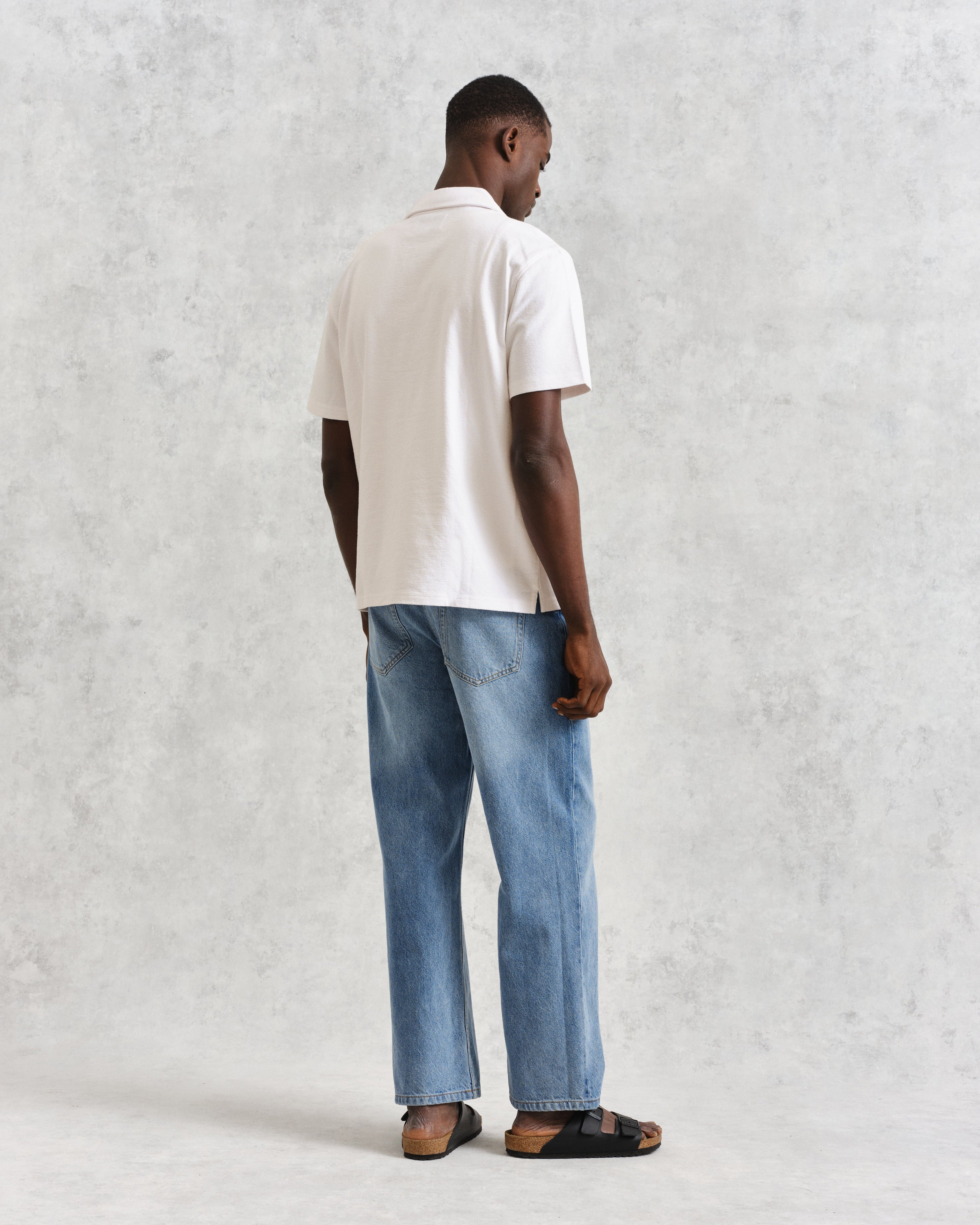 Atwood - Ecru Textured Organic Cotton Polo Shirt