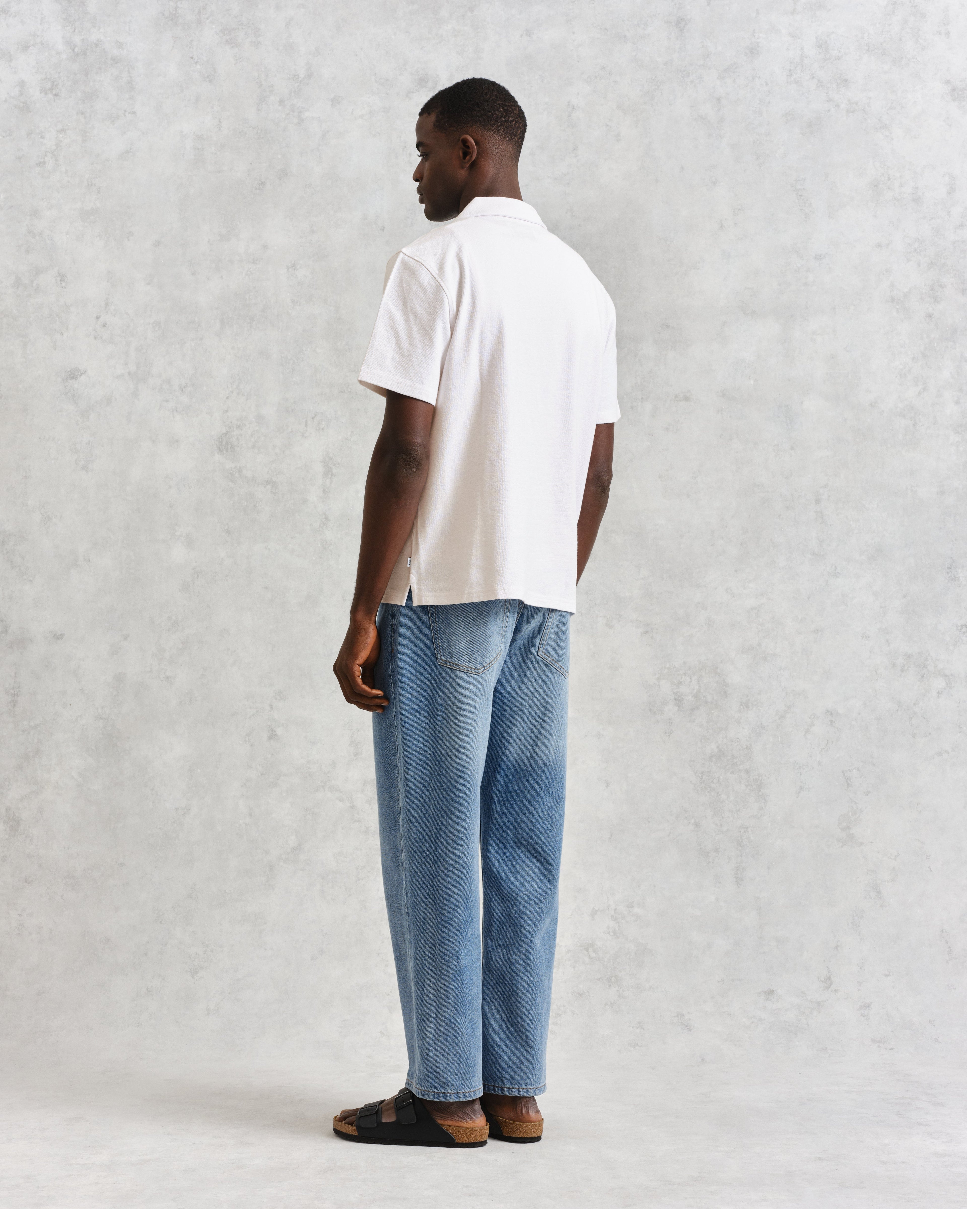 Atwood - Ecru Textured Organic Cotton Polo Shirt