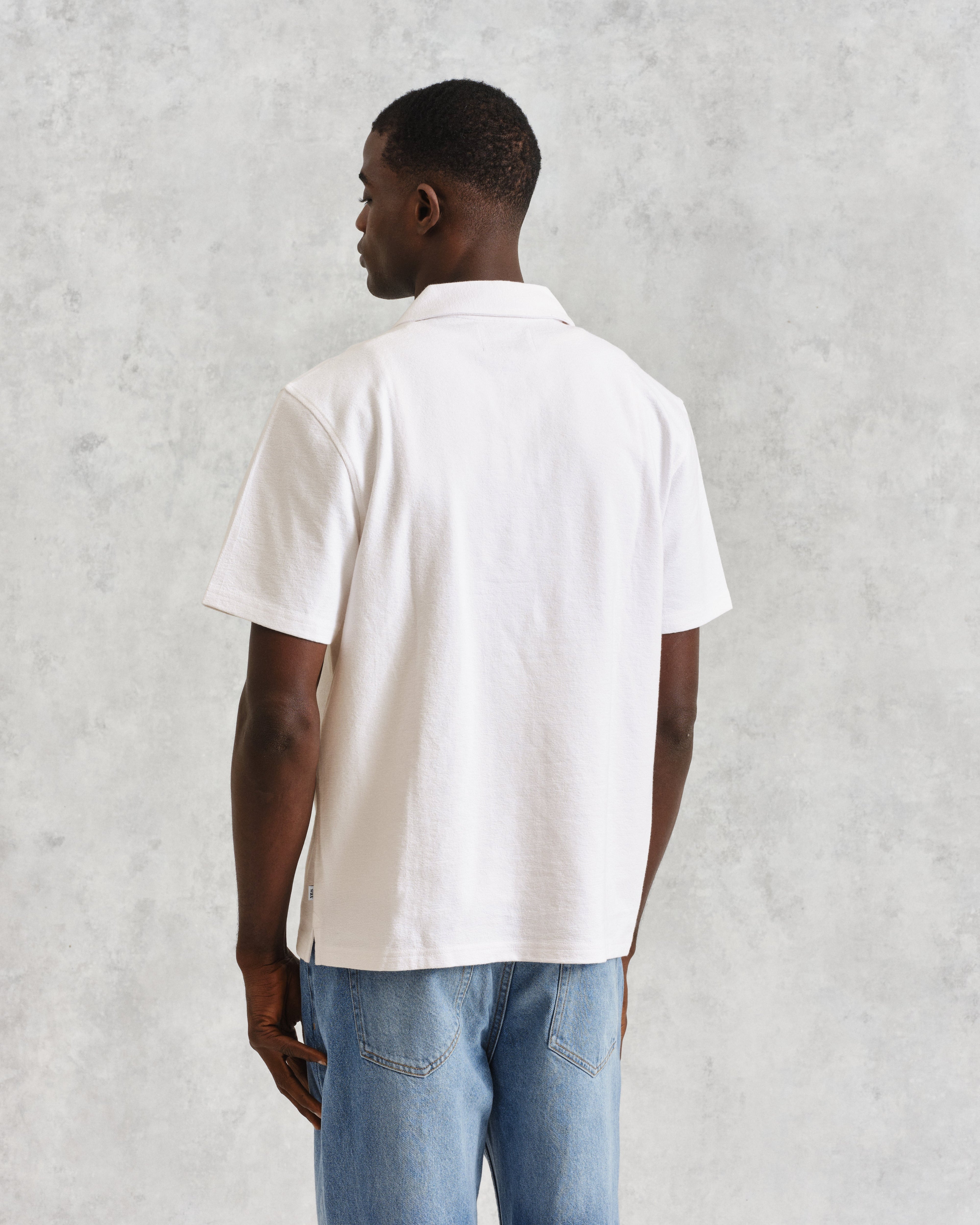 Atwood - Ecru Textured Organic Cotton Polo Shirt