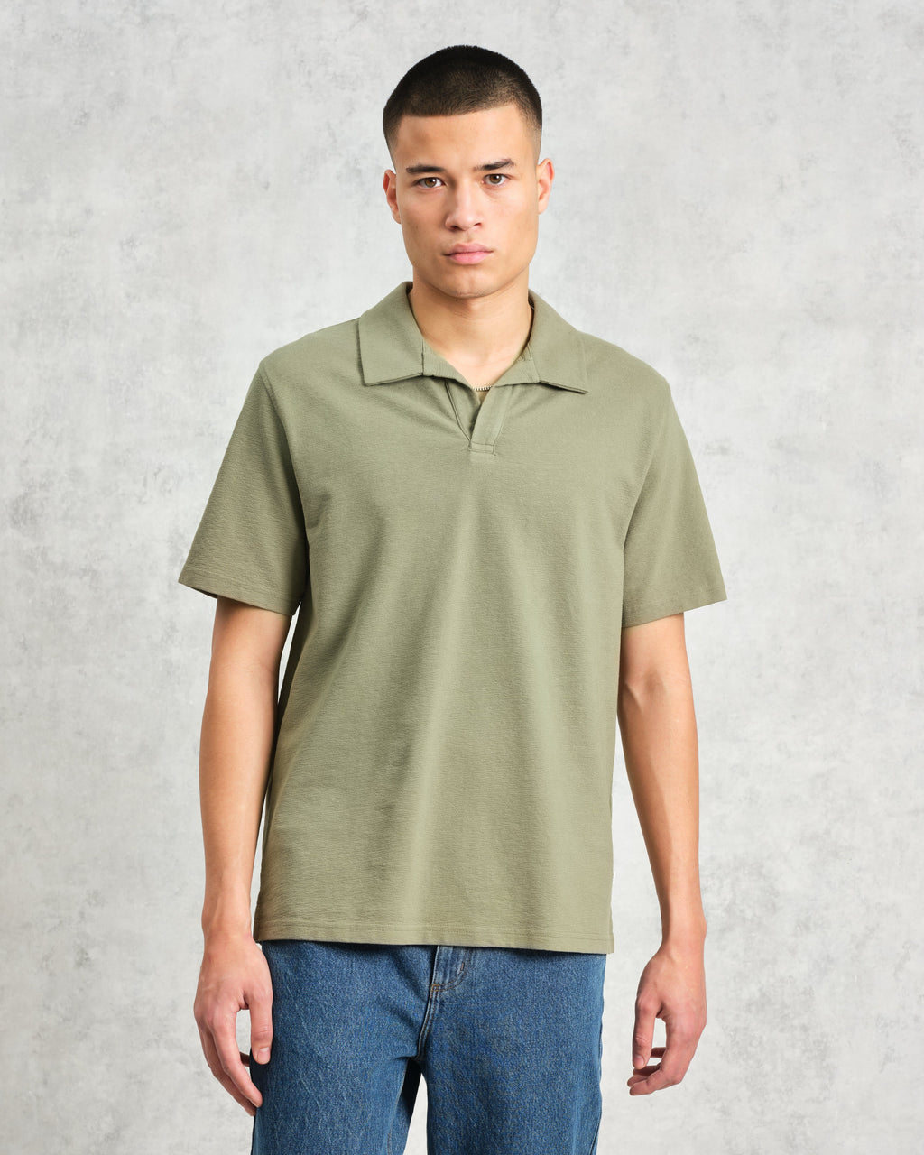 Atwood - Green Textured Organic Cotton Polo Shirt