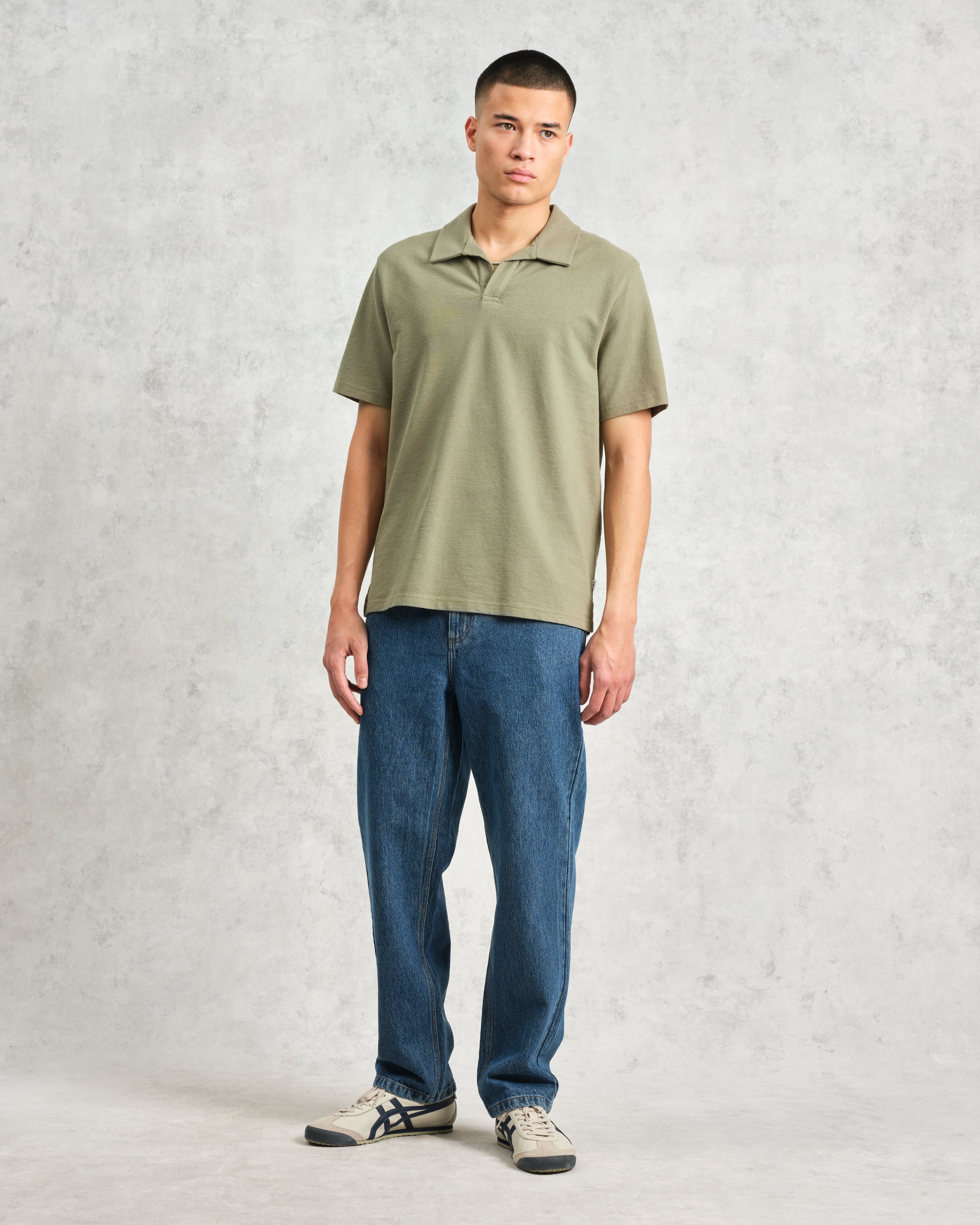 Atwood - Green Textured Organic Cotton Polo Shirt