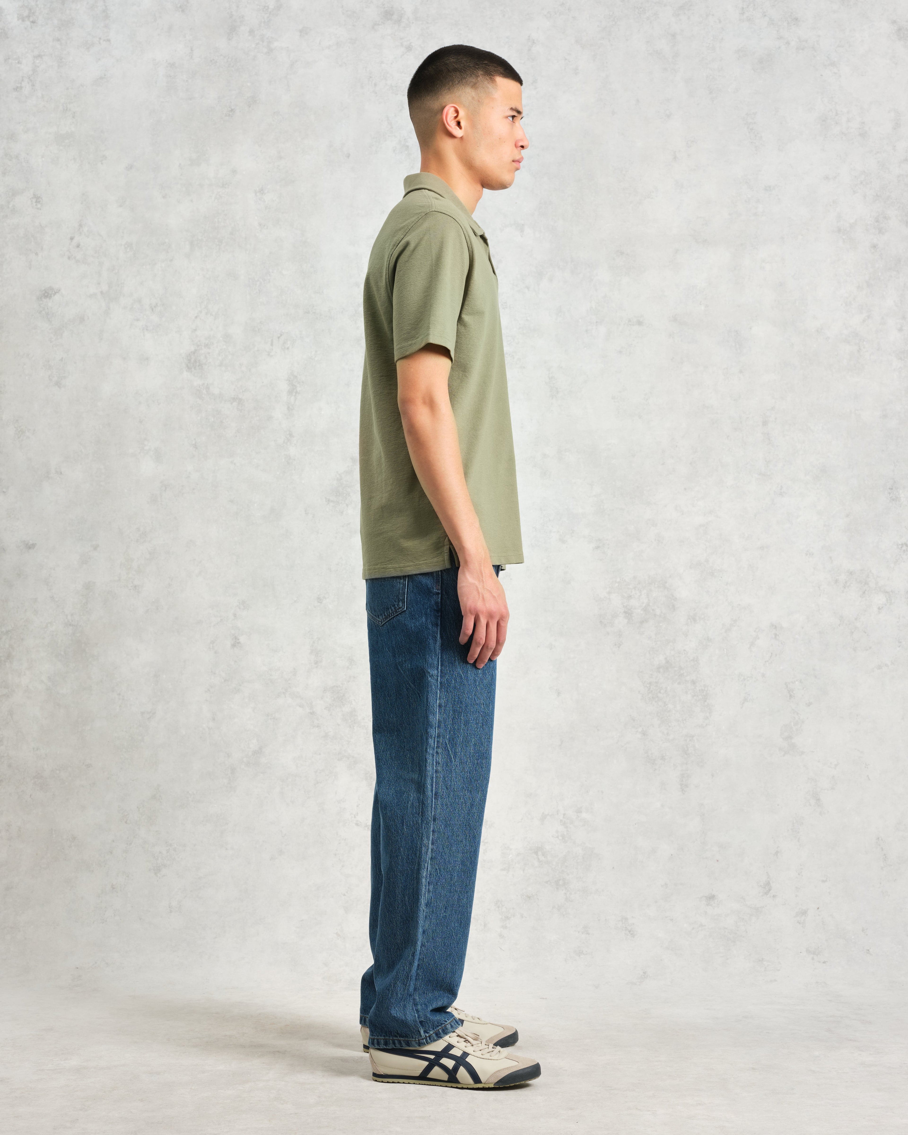 Atwood - Green Textured Organic Cotton Polo Shirt