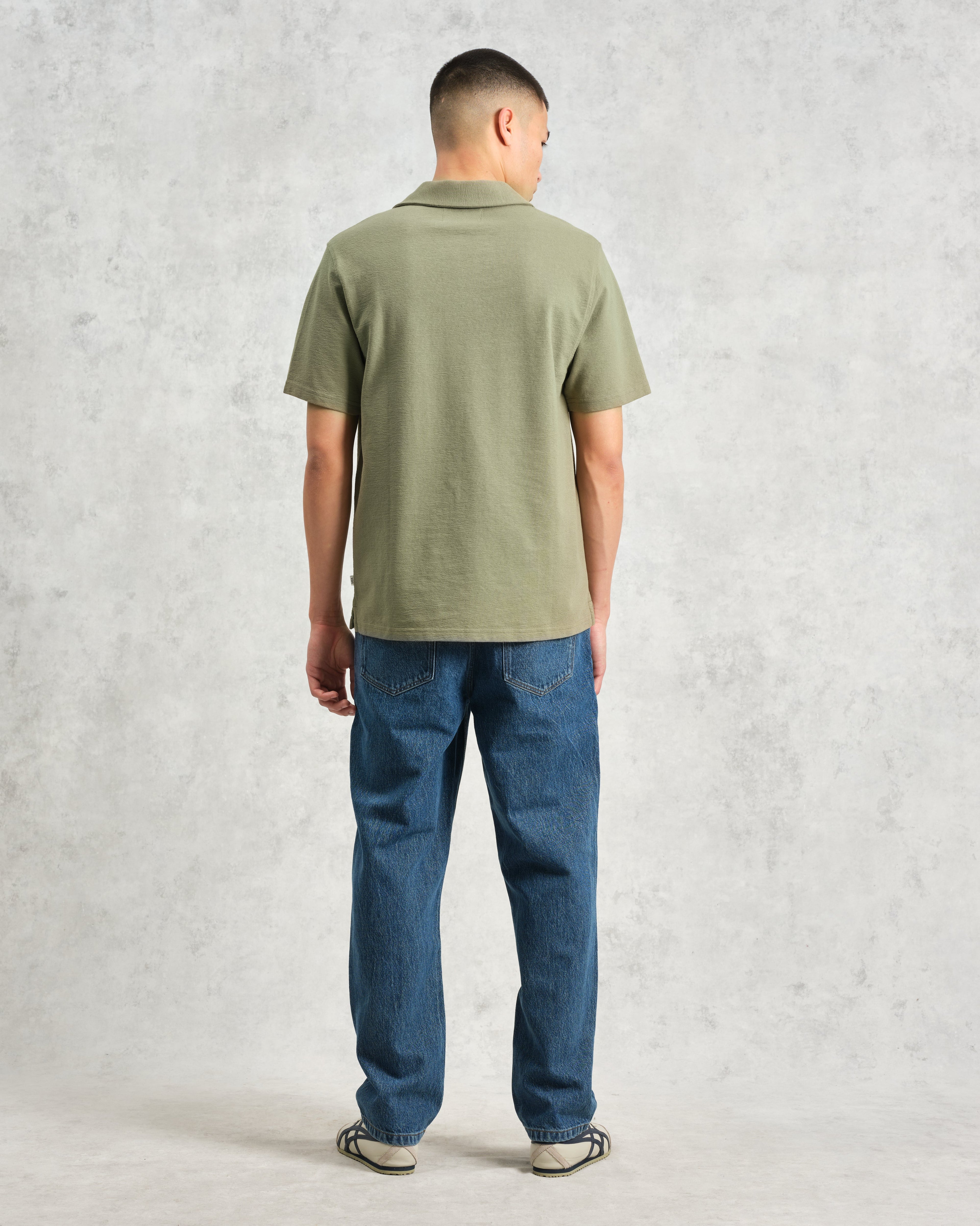 Atwood - Green Textured Organic Cotton Polo Shirt