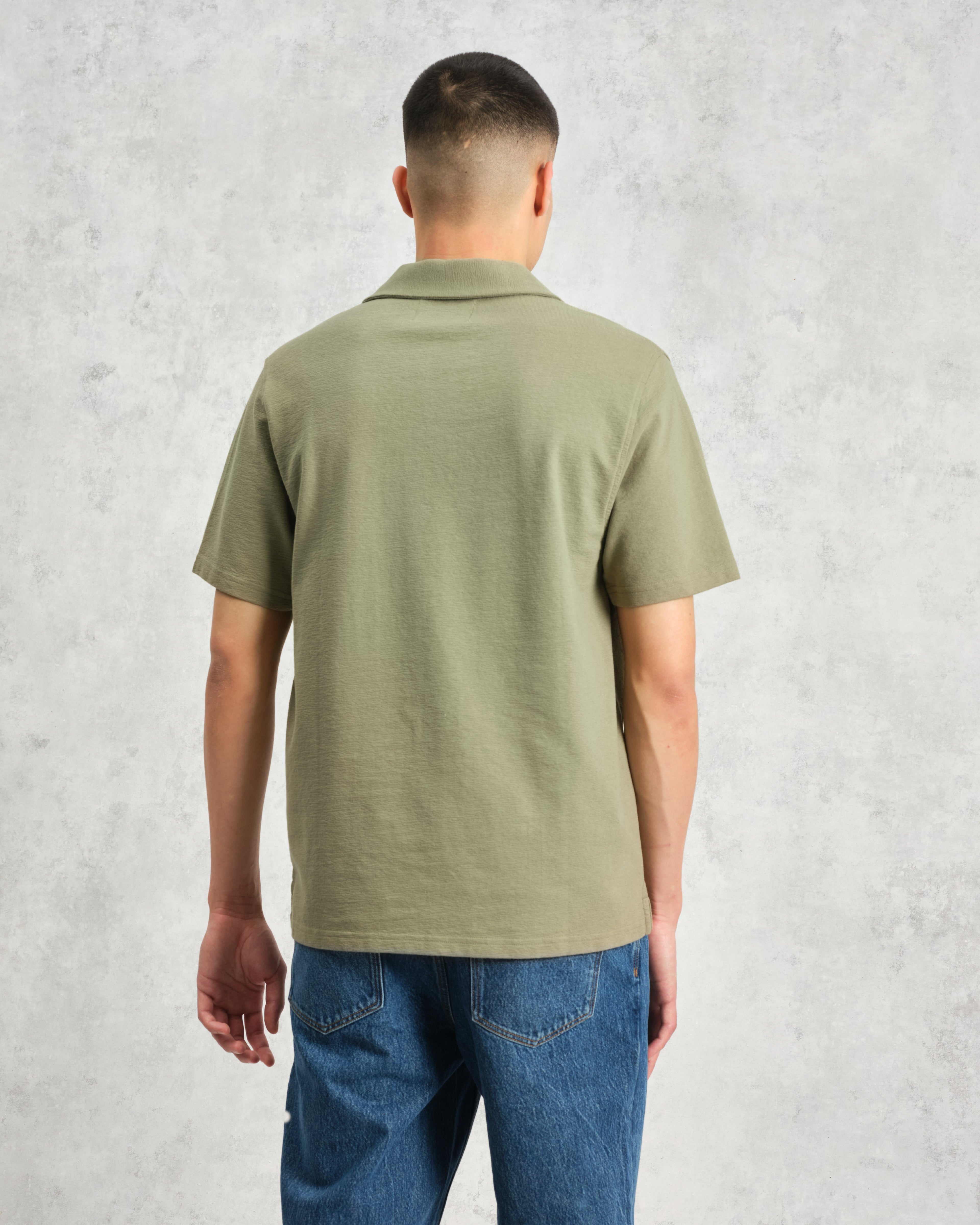 Atwood - Green Textured Organic Cotton Polo Shirt