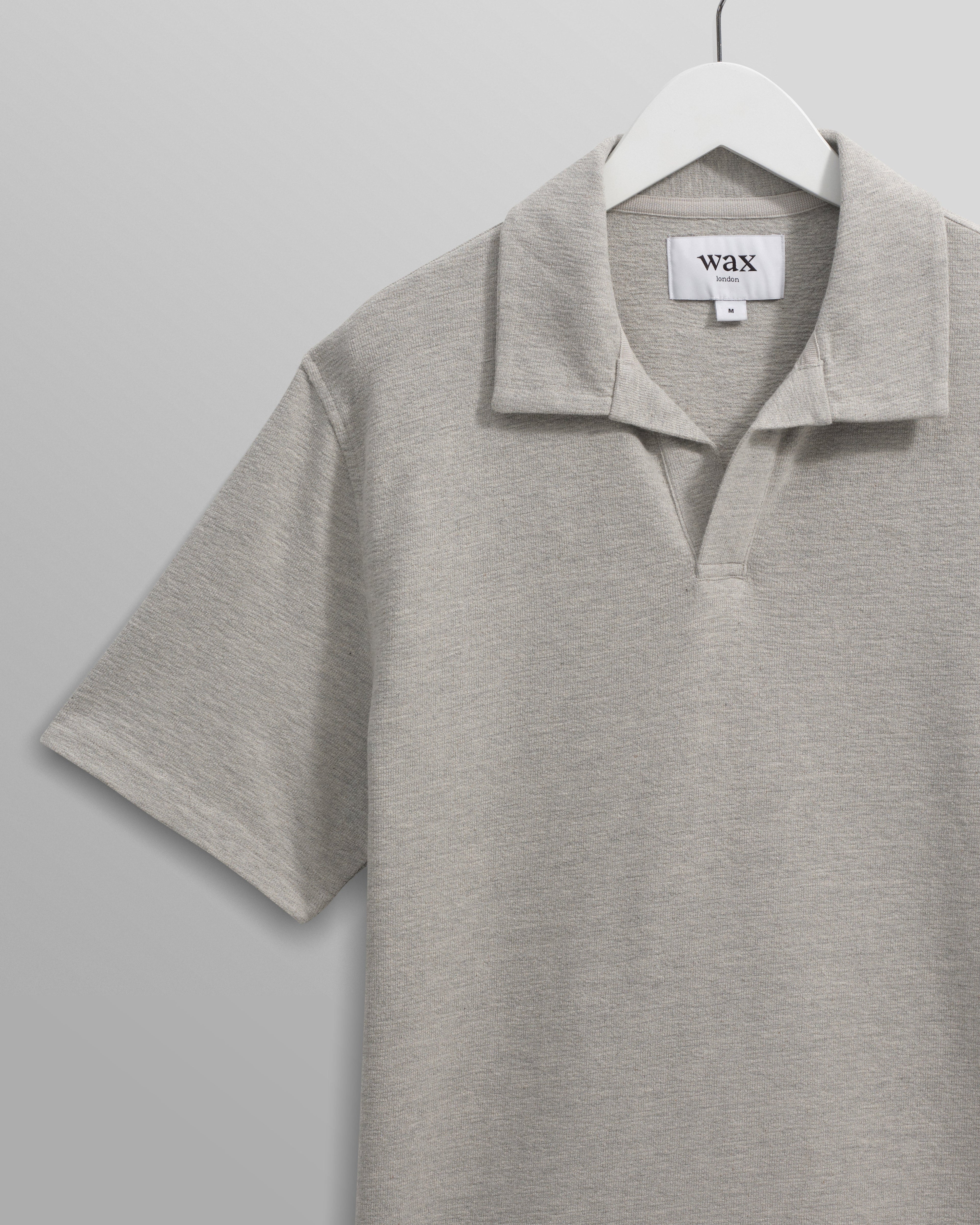 Atwood - Grey Marl Textured Organic Cotton Polo Shirt