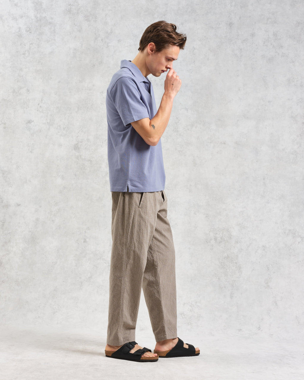 Atwood - Mid Blue Textured Organic Cotton Polo Shirt