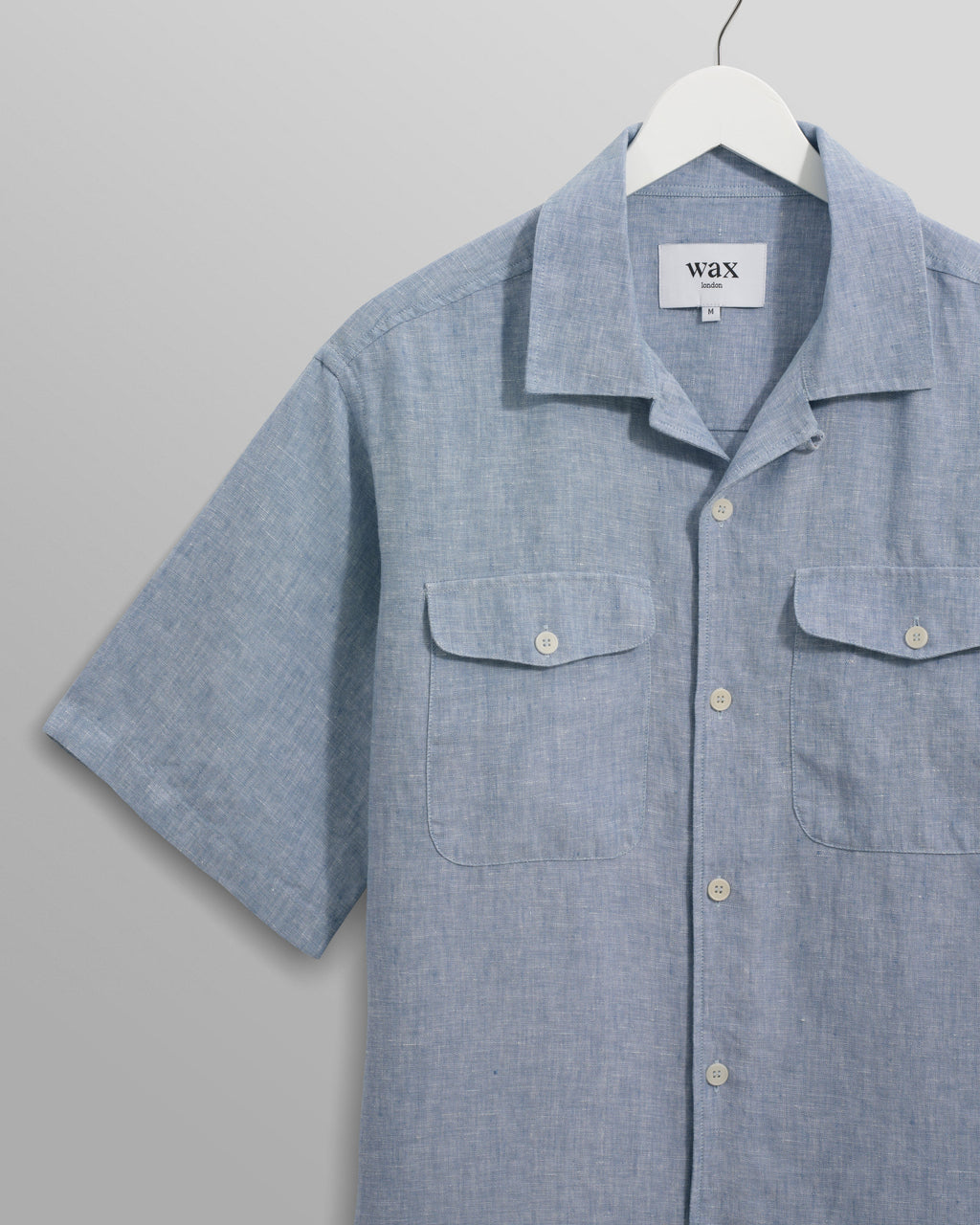 Bartlett - Blue Two-Tone Linen Short-Sleeve Shirt