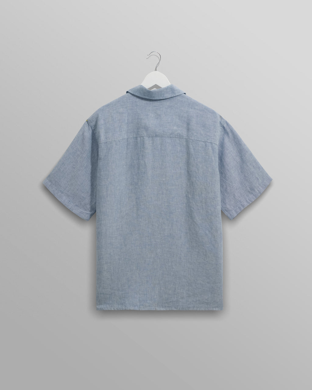Bartlett - Blue Two-Tone Linen Short-Sleeve Shirt