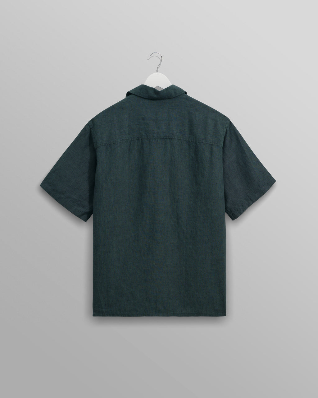 Bartlett - Dark Green Two-Tone Linen Short-Sleeve Shirt