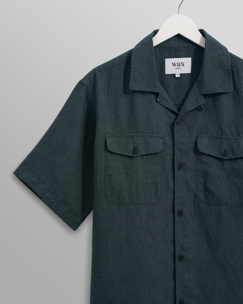 Bartlett - Dark Green Two-Tone Linen Short-Sleeve Shirt