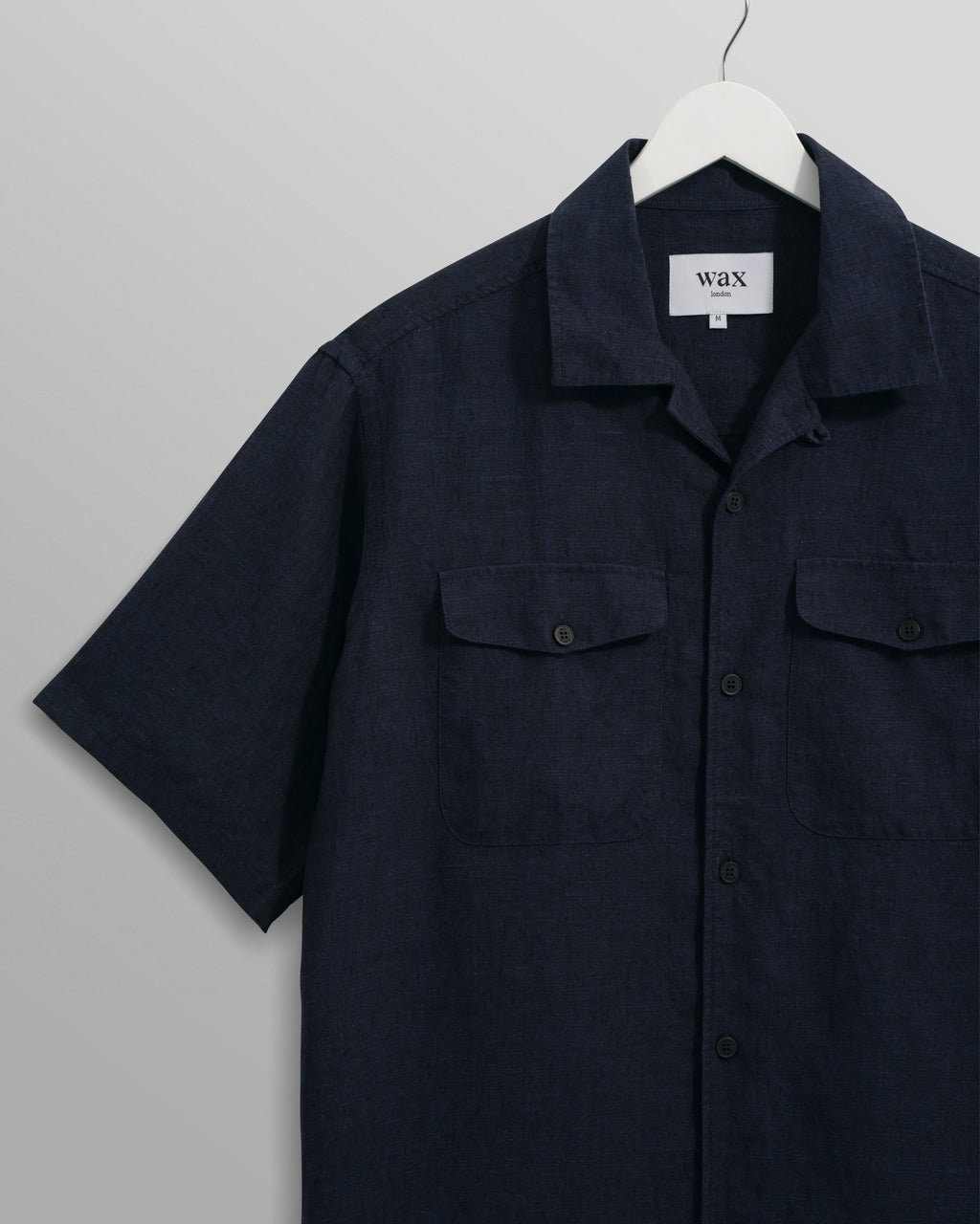 Bartlett - Navy Two-Tone Linen Short-Sleeve Shirt