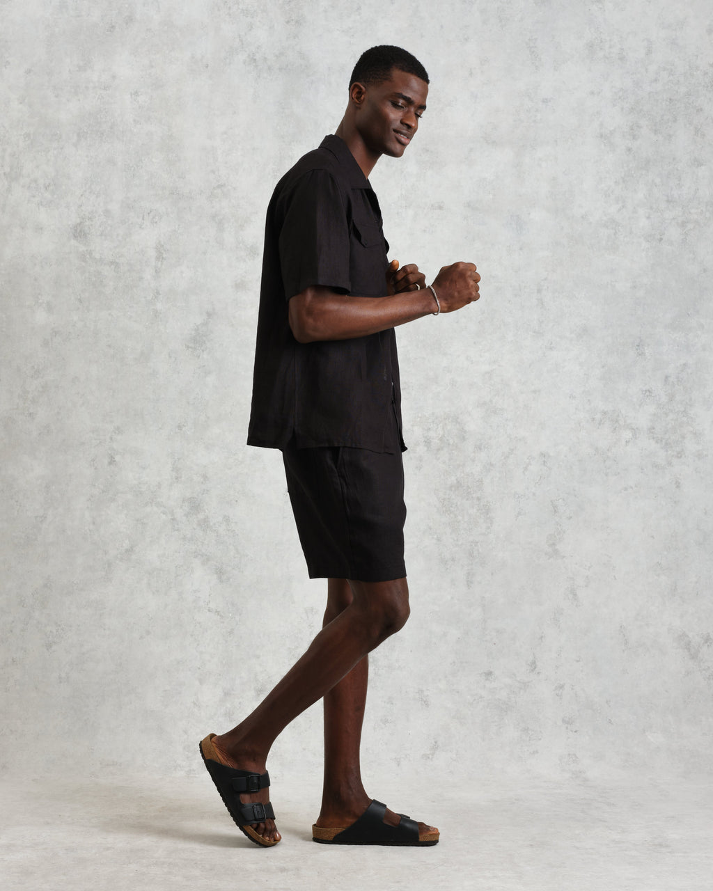 Bartlett - Washed Black Linen Short-Sleeve Shirt