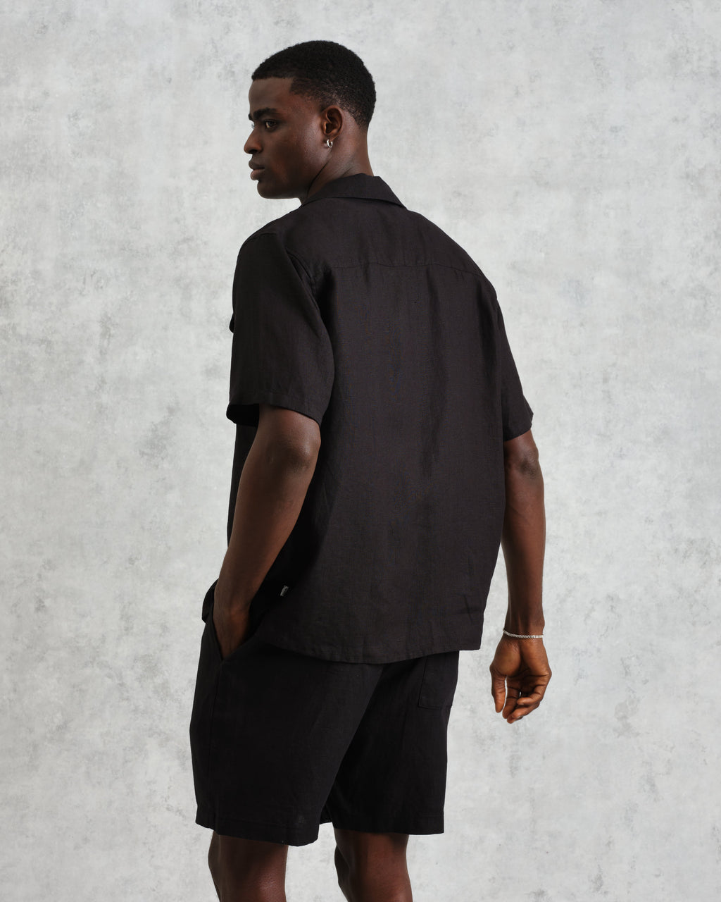 Bartlett - Washed Black Linen Short-Sleeve Shirt
