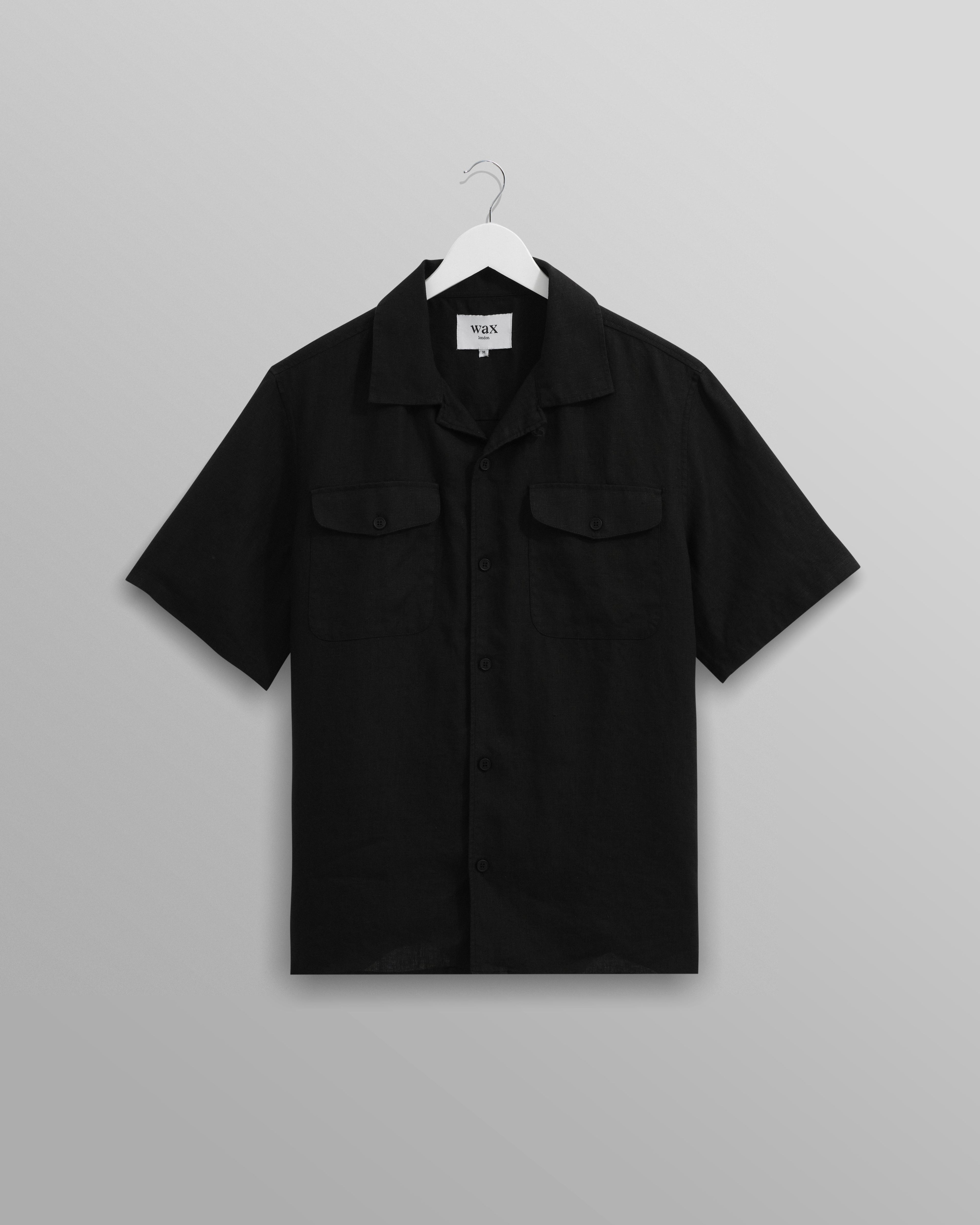 Bartlett - Washed Black Linen Short-Sleeve Shirt