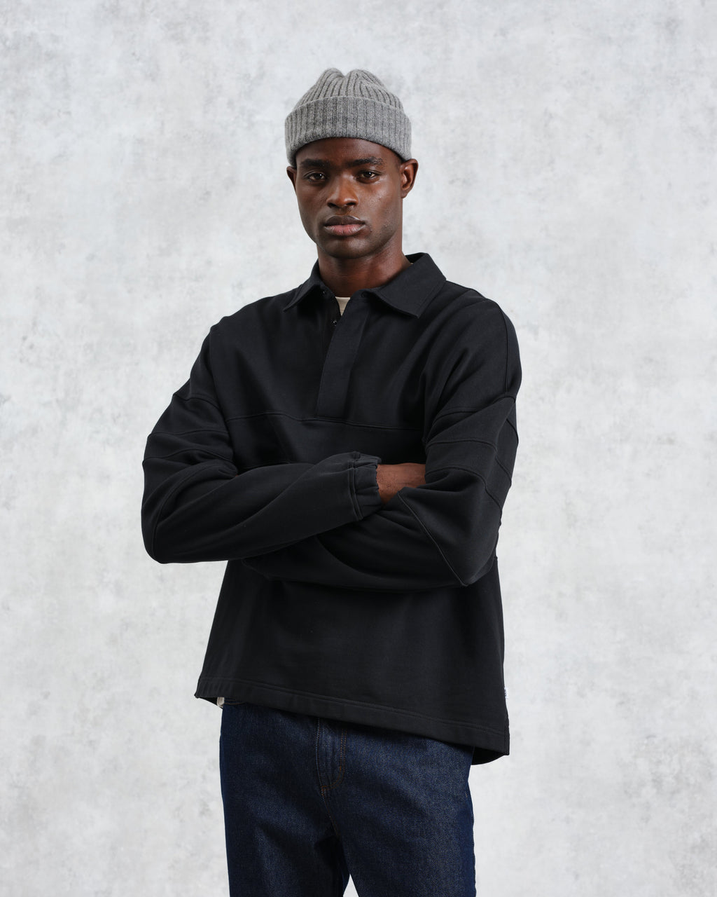 Blen - Black Organic Cotton Rugby Shirt