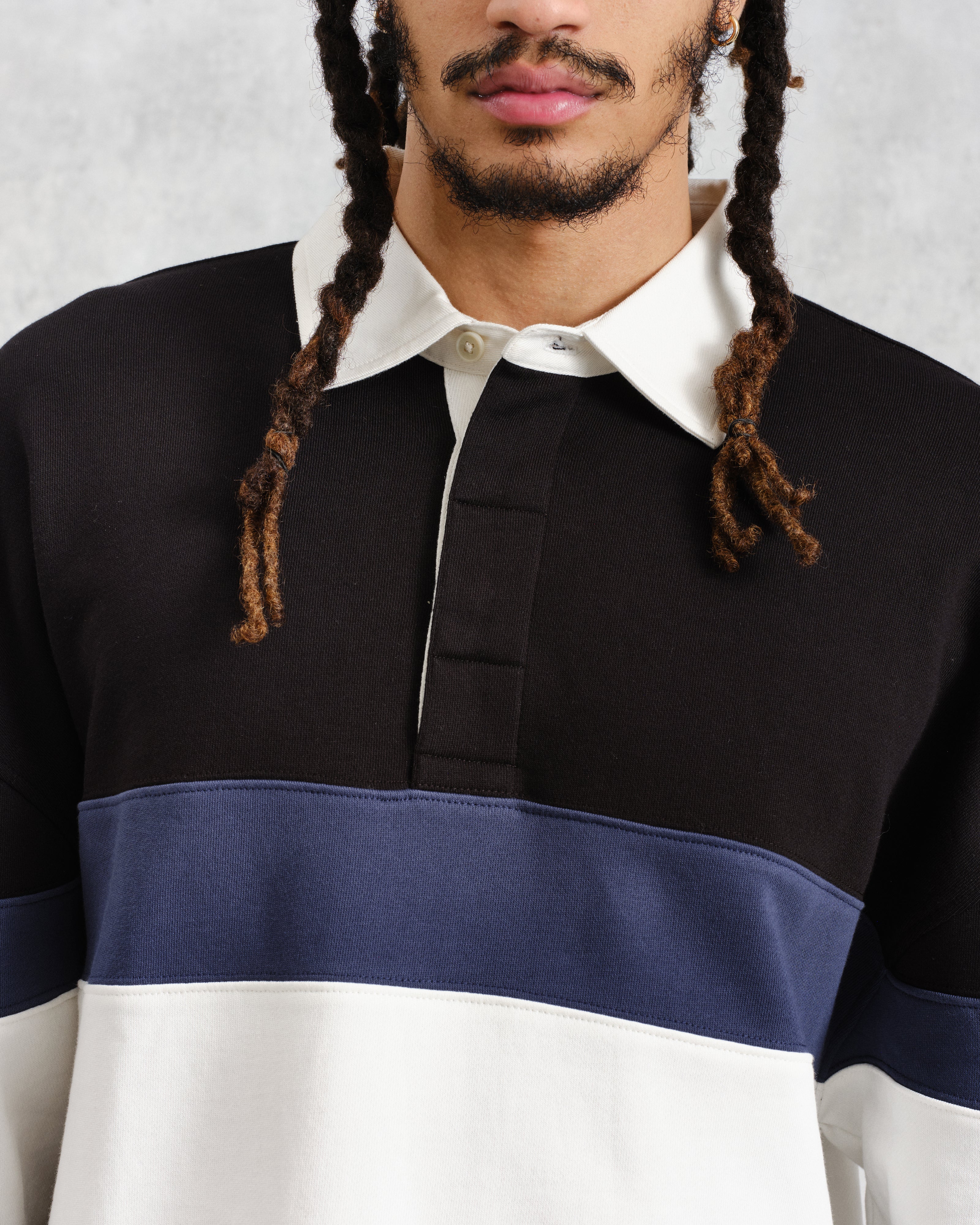 Bow - Black Striped Organic Cotton Rugby Shirt
